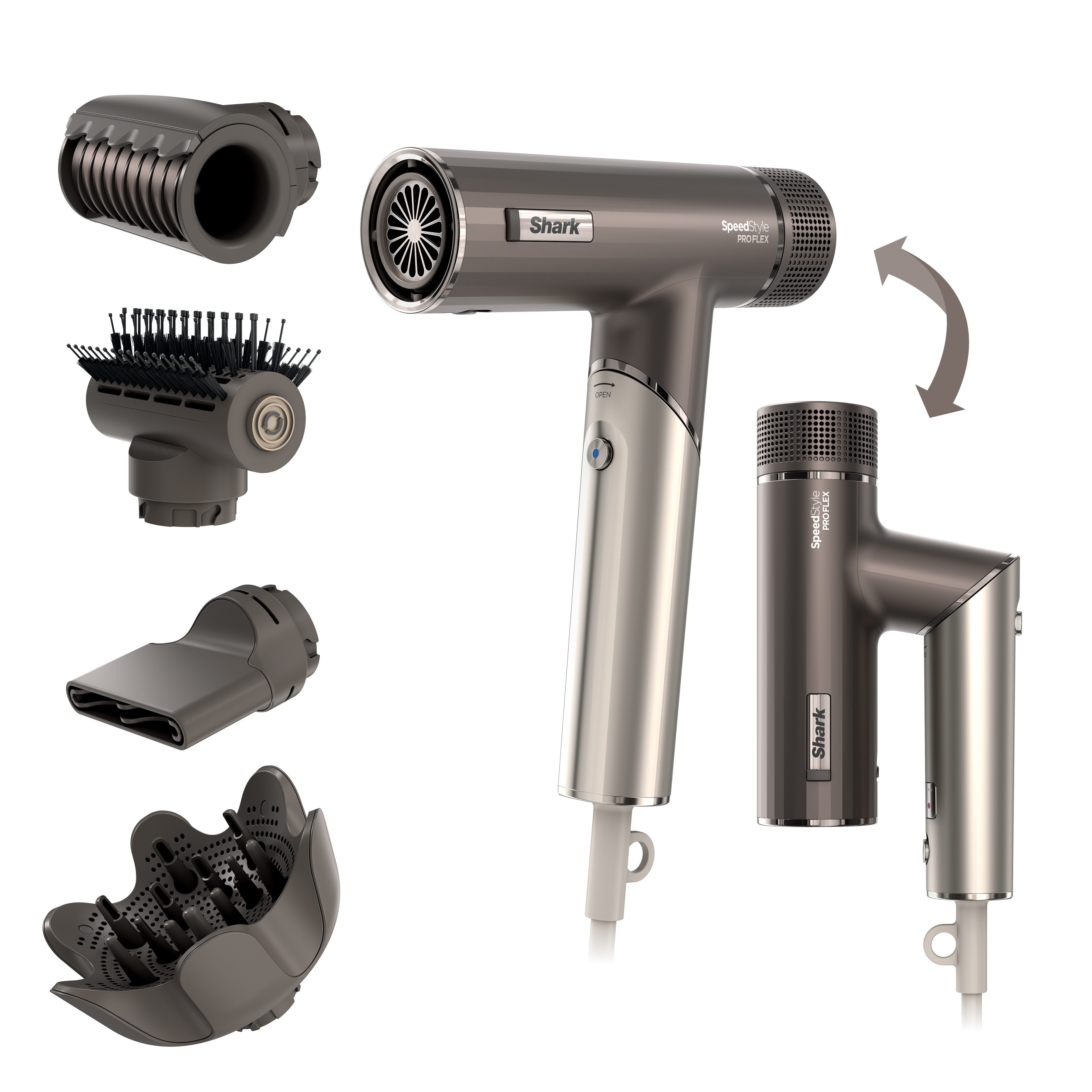 Shark Haartrockner SpeedStyle Pro HD542EU, 1700 W, für alle Haartypen mit4 Styling-Aufsätze und Scalp Shield-Modus