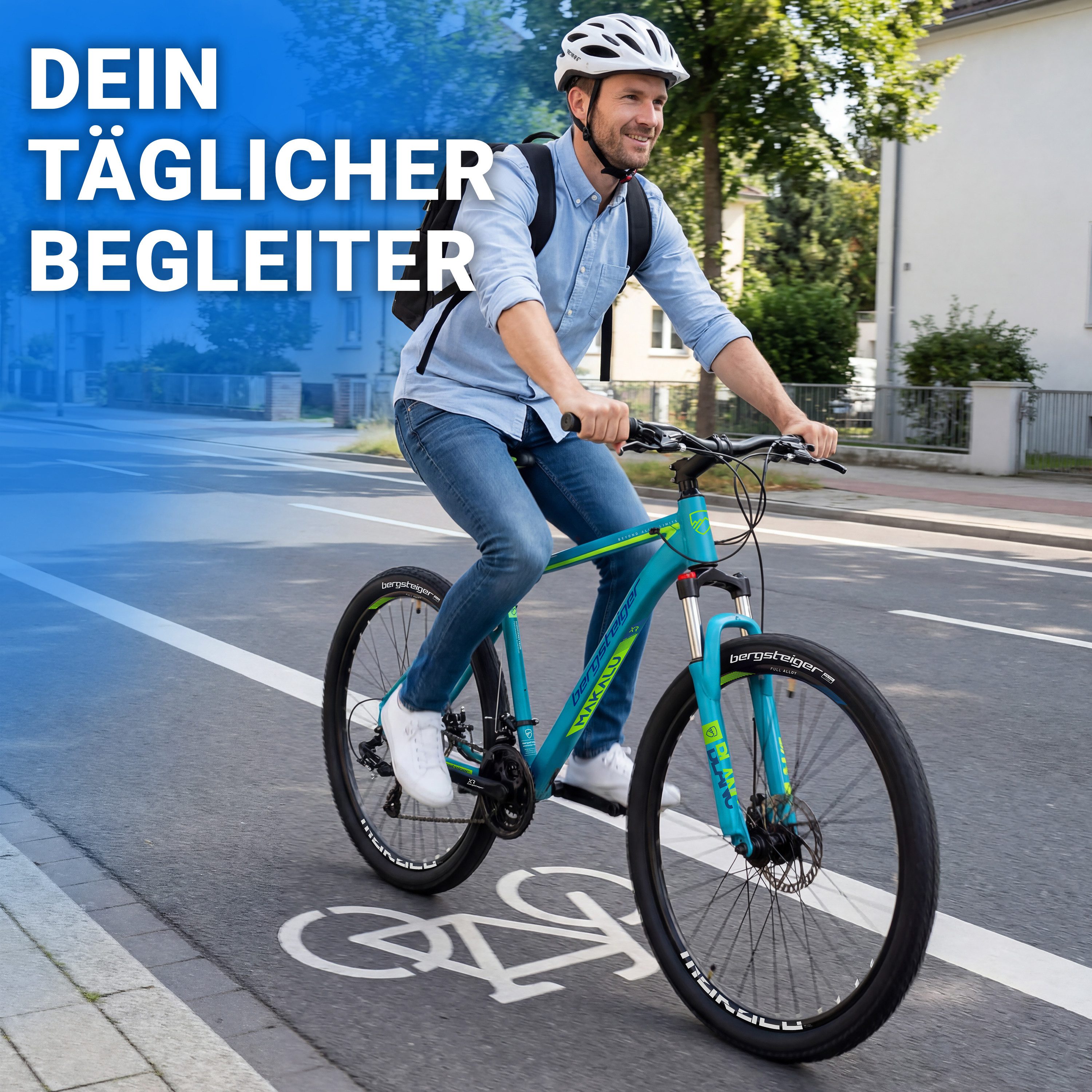 bergsteiger Mountainbike Makalu 26, 29 Zoll Mountainbike Alu, geeignet ab 150 cm, Damen, Herren, 21 Gang Shimano Tourney RD-TY300 Schaltwerk, Kettenschaltung, S – Bild 4 von 5