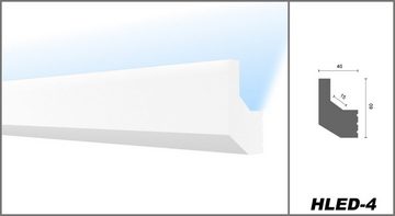 HEXIMO Eckprofil HLED 4 (LED Stuckleisten klassisch, XPS Styropor indirekte Beleuchtung Wand & Decke Sockelleisten Lichtvoutenprofil (Muster HLED 4)