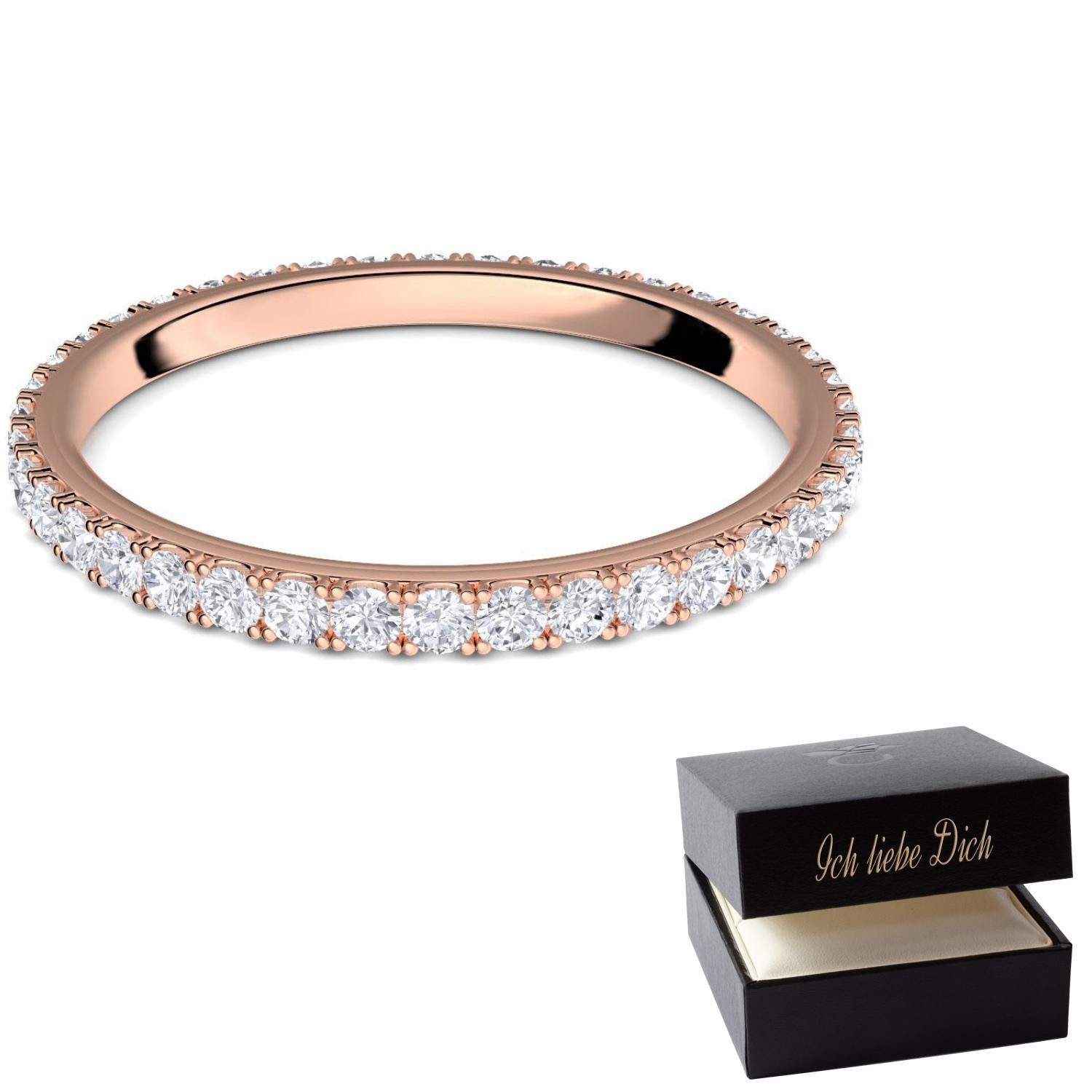 Amoonic Verlobungsring Damenring Silber 925 mit Zirkonia Silberring Geschenk Damen (inkl. Schmucketui)