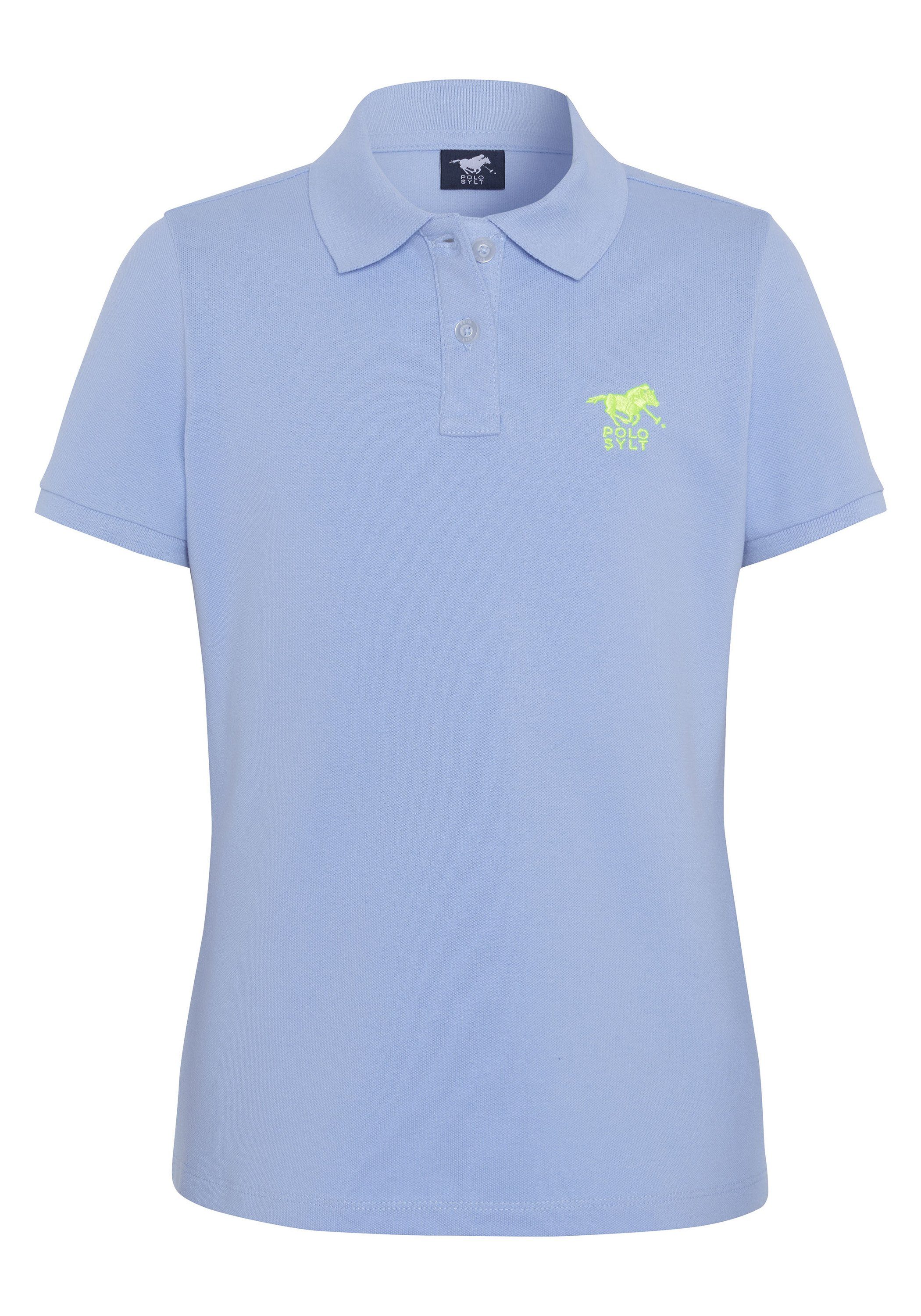 Polo Sylt Poloshirt mit Logo-Stickerei 16-3922 Brunnera Blue