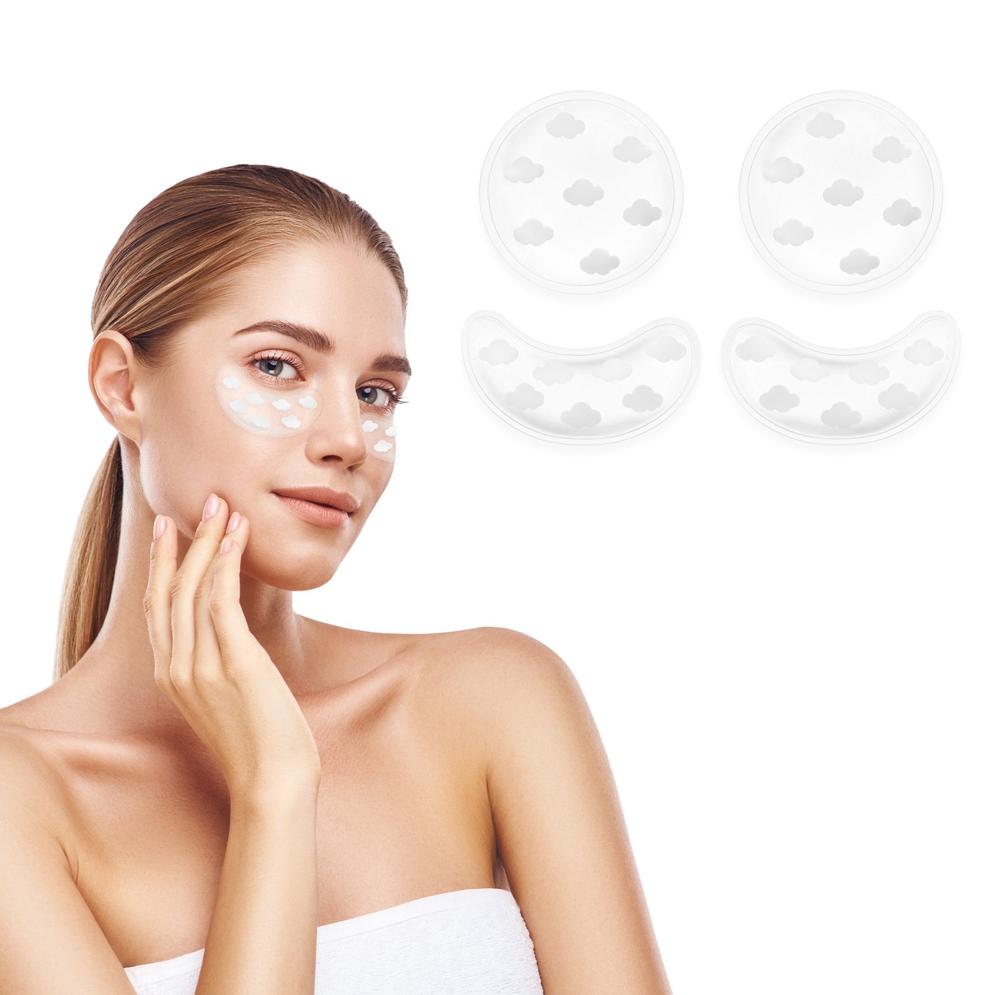 Augenpads 4x Gel Augenpads - Wiederverwendbare Kühlpads gegen Augenringe