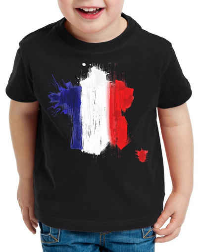 style3 Print-Shirt Kinder T-Shirt Flagge Frankreich Fußball Sport France WM EM Fahne