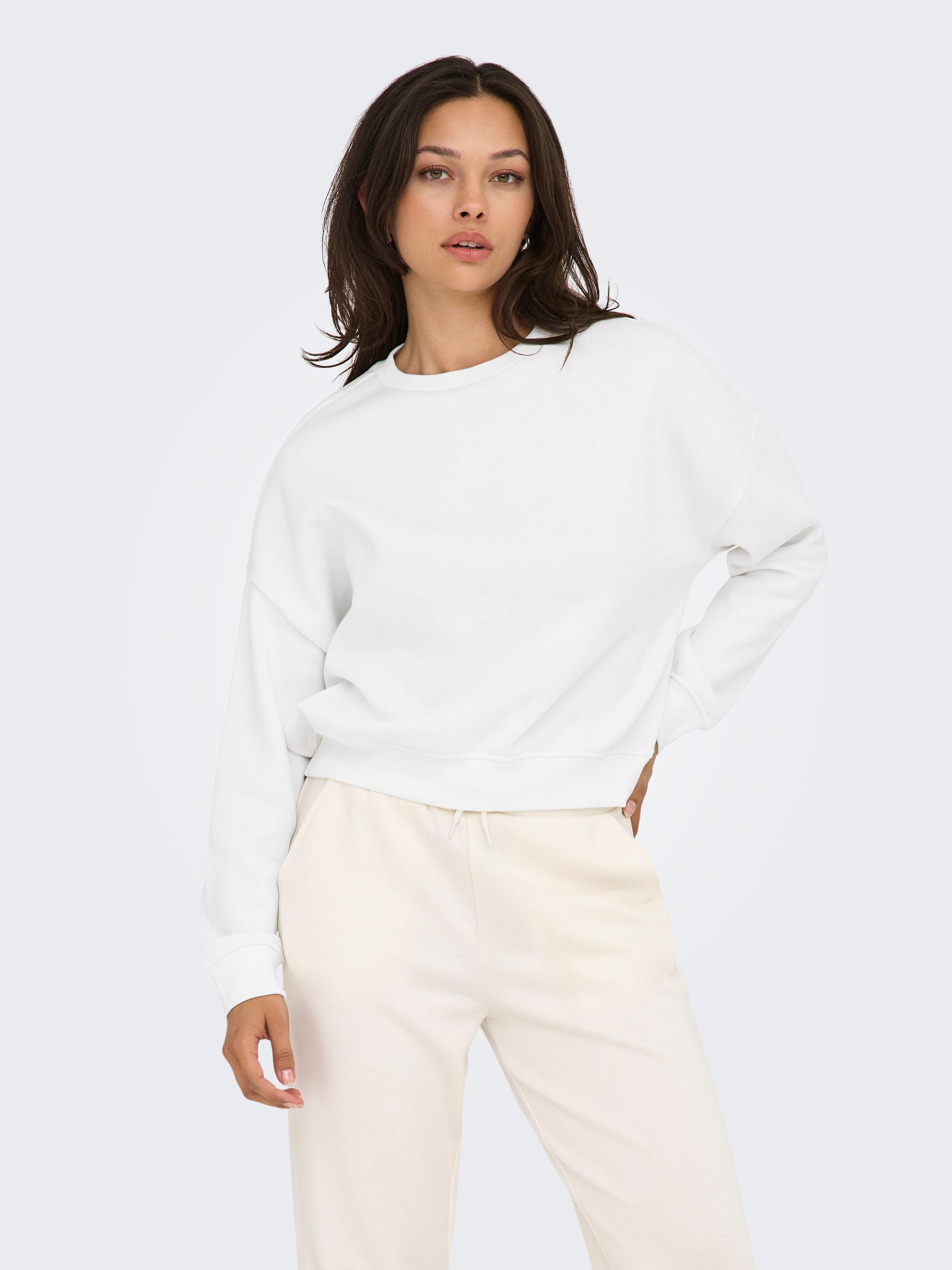 ONLY Sweatshirt ONLSWEAT L/S CREW OVERSIZE SWT Baumwollmischung, loose fit, Rundhals