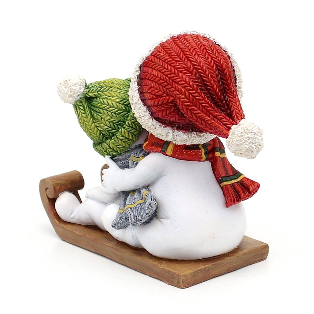 Schneekugel Mit Elch & 'Merry Christmas' – Roter Sockel, Ca. 9,5 X 6,5 Cm, Festlicher Weihnachtsschmuck