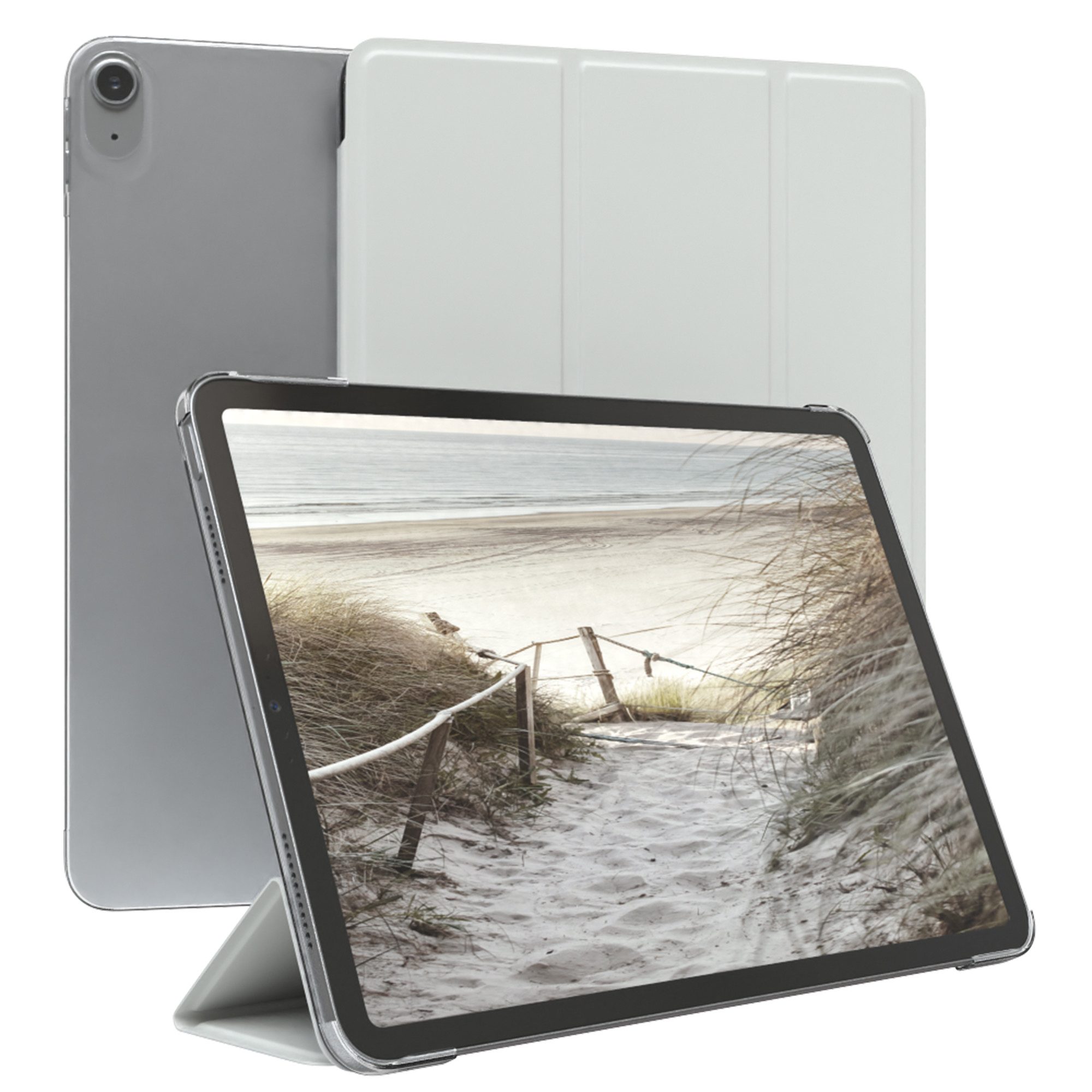 EAZY CASE Tablet-Hülle Smart Case für Apple iPad Air 4 2020 / Air 5 2022 10,9 Zoll, Schutzhülle mit Sleep Wake Up Funktion Smartcase verstellbar Etui Weiß