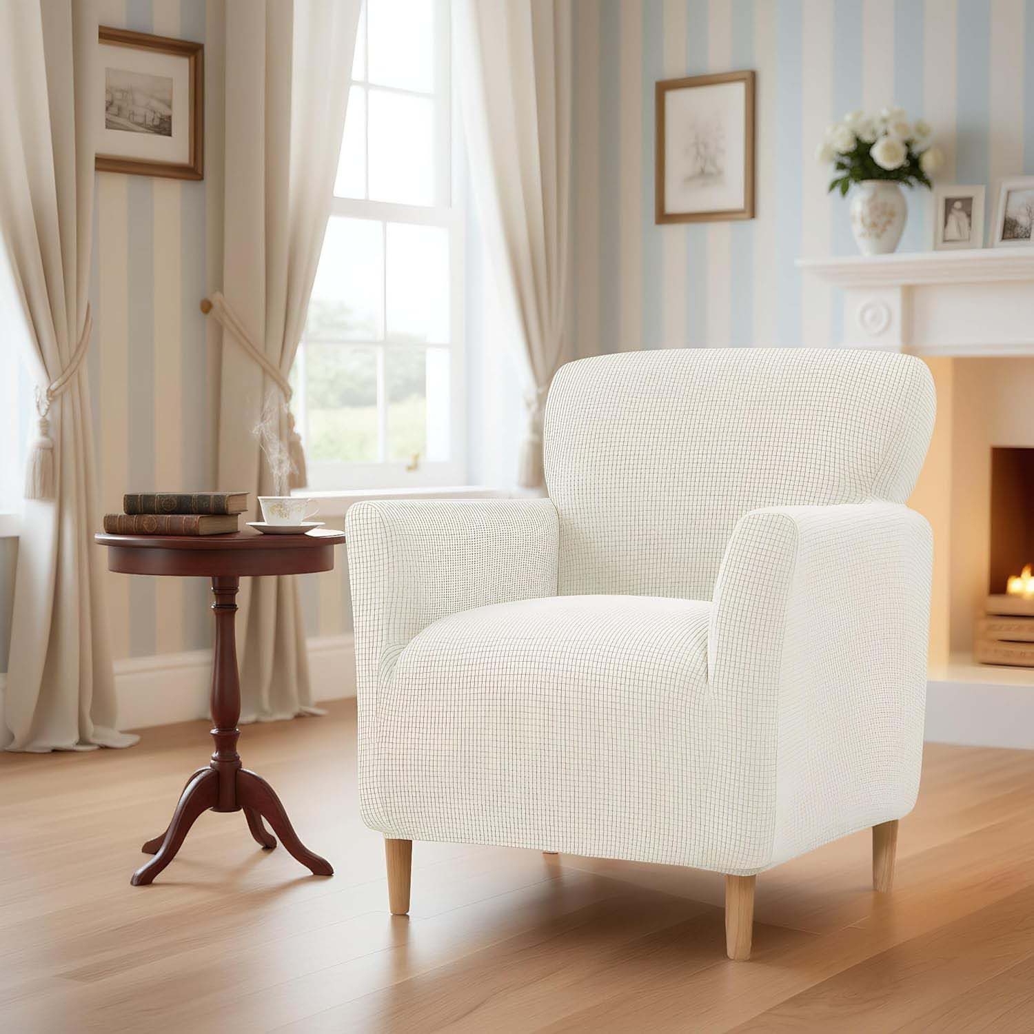 trends for living Sofabezug Elastischer Ohrensesselbezug Waffelstruktur–Pflegeleichter, waschbarer