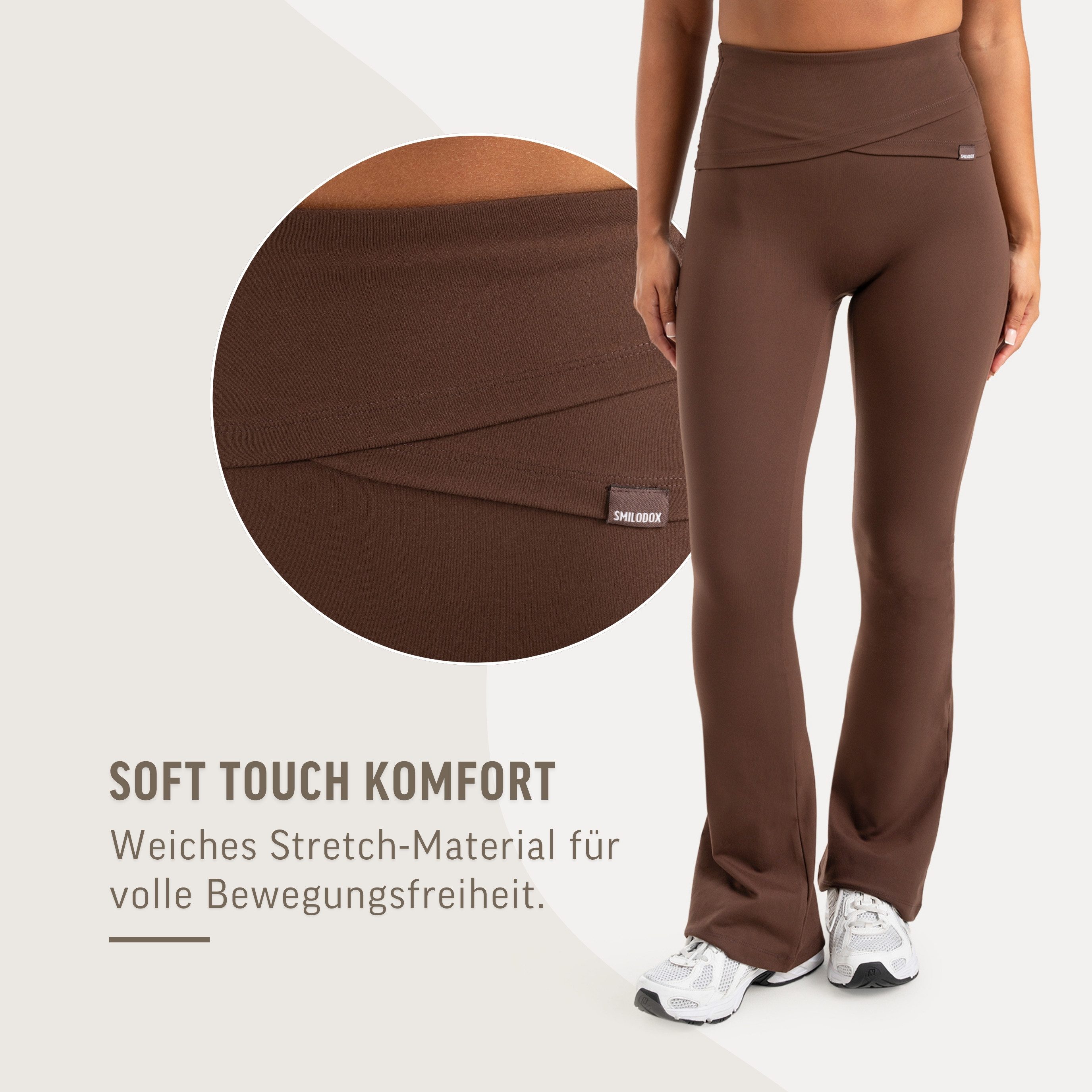 Smilodox Leggings Florea Damen, Schlaghose, Soft Touch & Stretch, für Gym & Alltag Flared Fit, Soft Touch, Blickdicht, Komfortbund – Bild 5 von 5