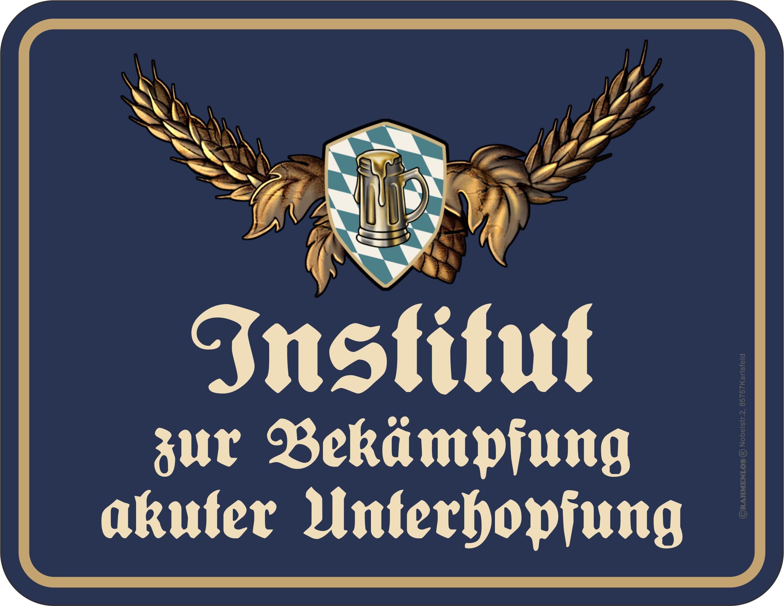 RAHMENLOS® Metallschild Deko Blechschild alle Wirtshäuser, Kneipen und Partyräume