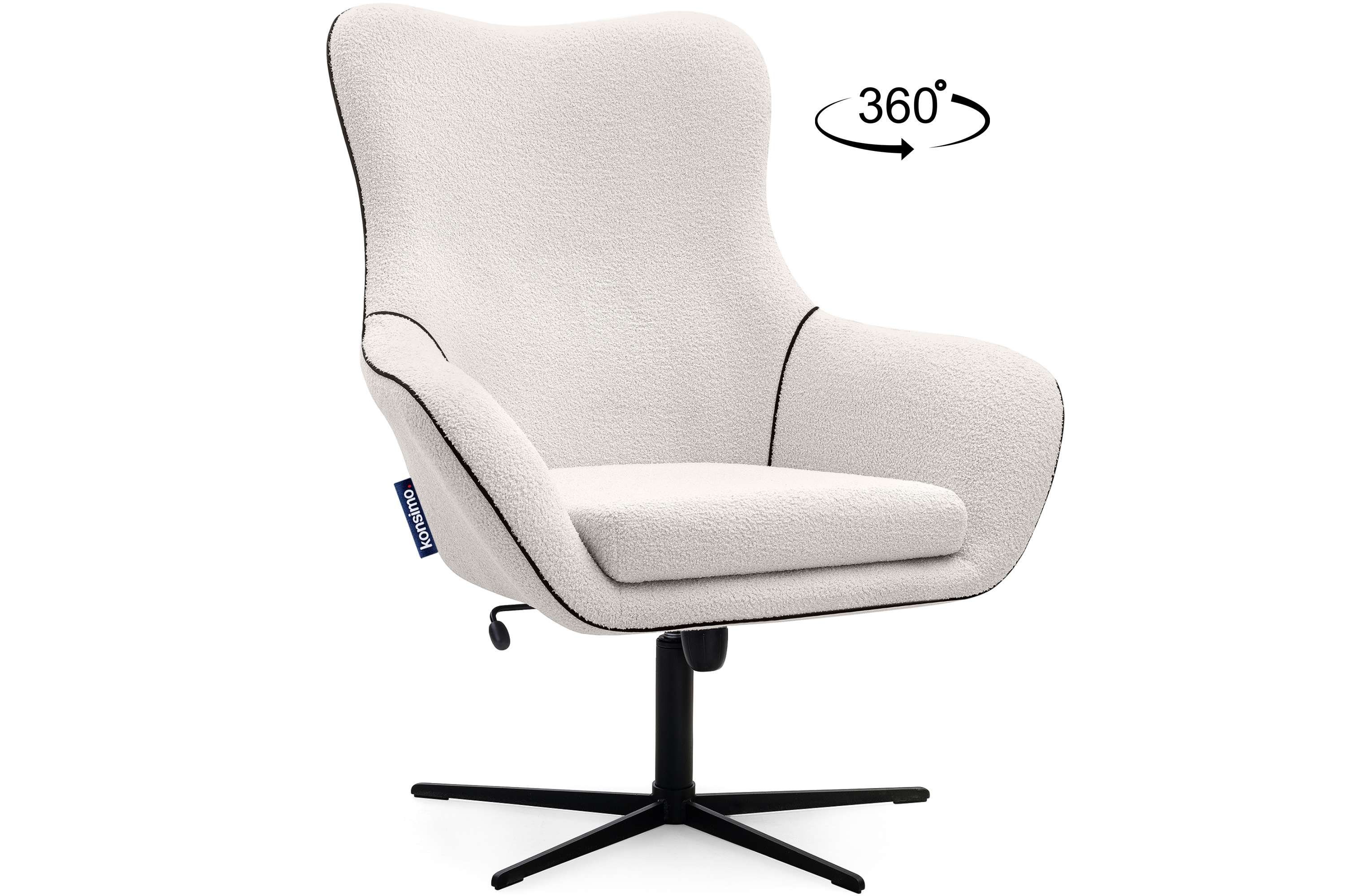KONSIMO® Drehsessel QUARRO, Neigungsverstellung der Rückenlehne, mit 360° Drehfunktion