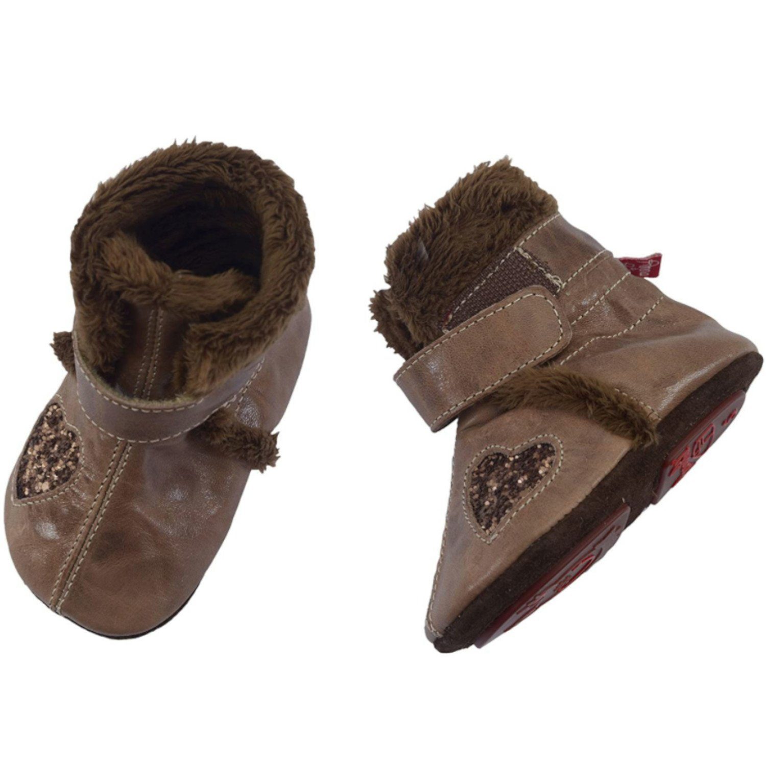 Karamell 0-5 Krabbelschuh und Monate) und - Glitzer-Eskimo - Krabbelschuhe - - Paul (S Anna - - Paul cm 10.7 16-17 Gummisohle gefüttert - - Anna