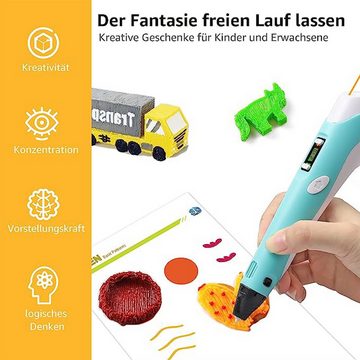 Kind Ja 3D-Drucker-Stift 3D-Druck-Stift,intelligenter Druck-Stift,Doodle-Zeichenstift, Geräuscharme Kühlung,LED-Anzeige