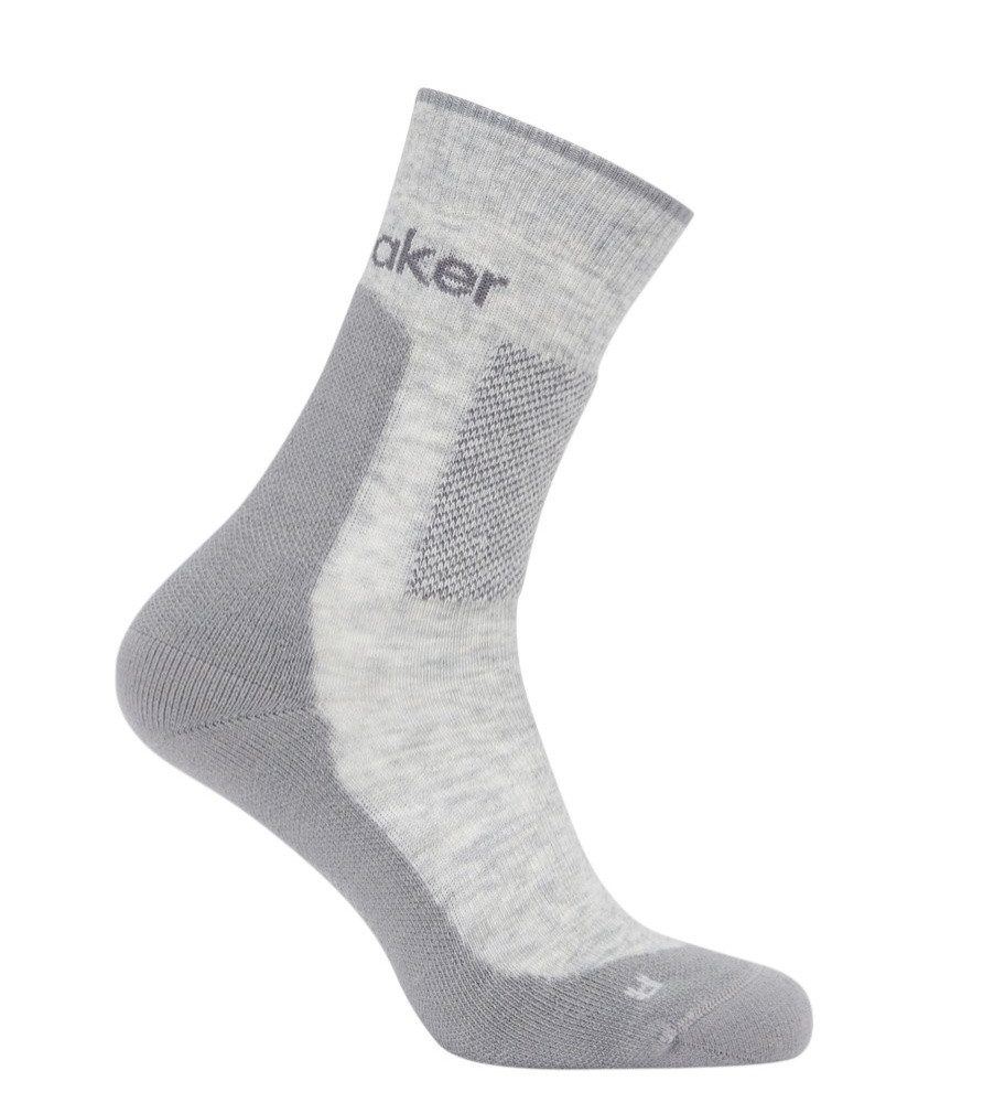 Icebreaker Wandersocken Crew Hike+ Medium (Merinowolle, strapazierfähig, leicht) grau Herren