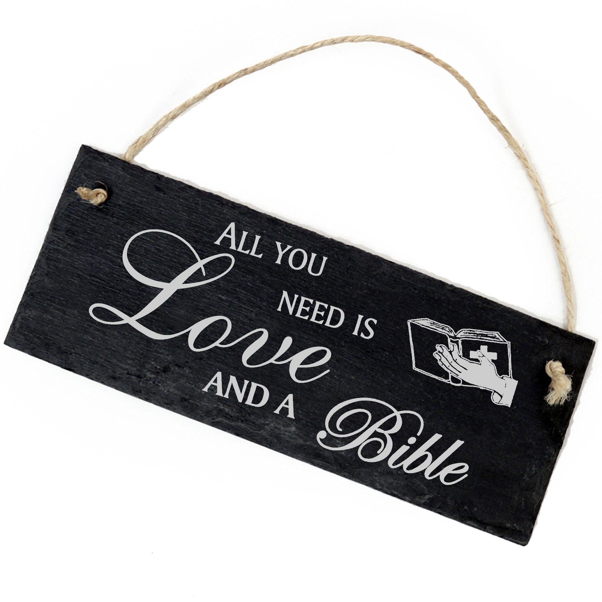 Dekolando Hängedekoration Bibel 22x8cm All Bible is and you need a Love