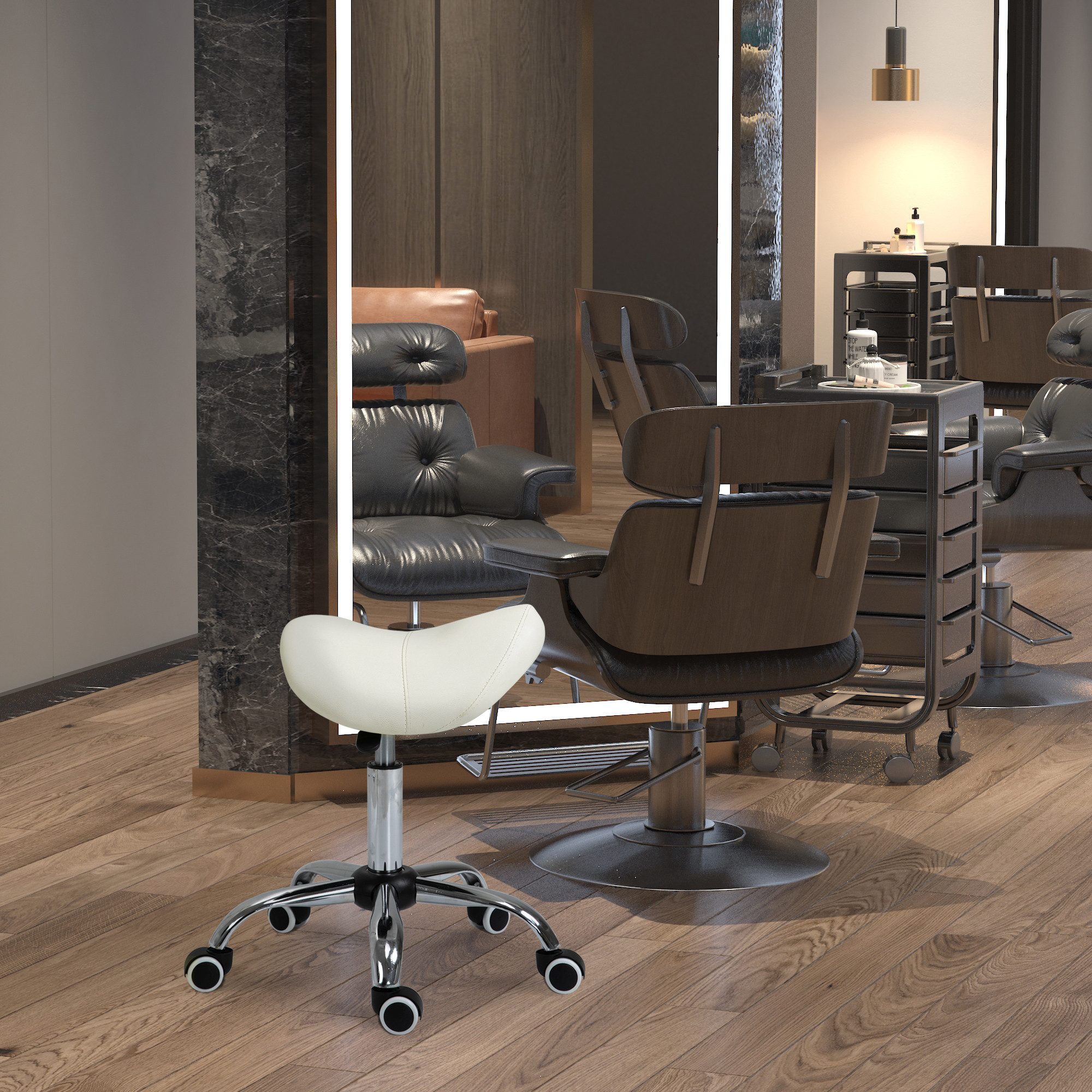 HOMCOM Rollsitz höhenverstellbarer Sattelhocker Drehstuhl Drehhocker (Kosme günstig online kaufen