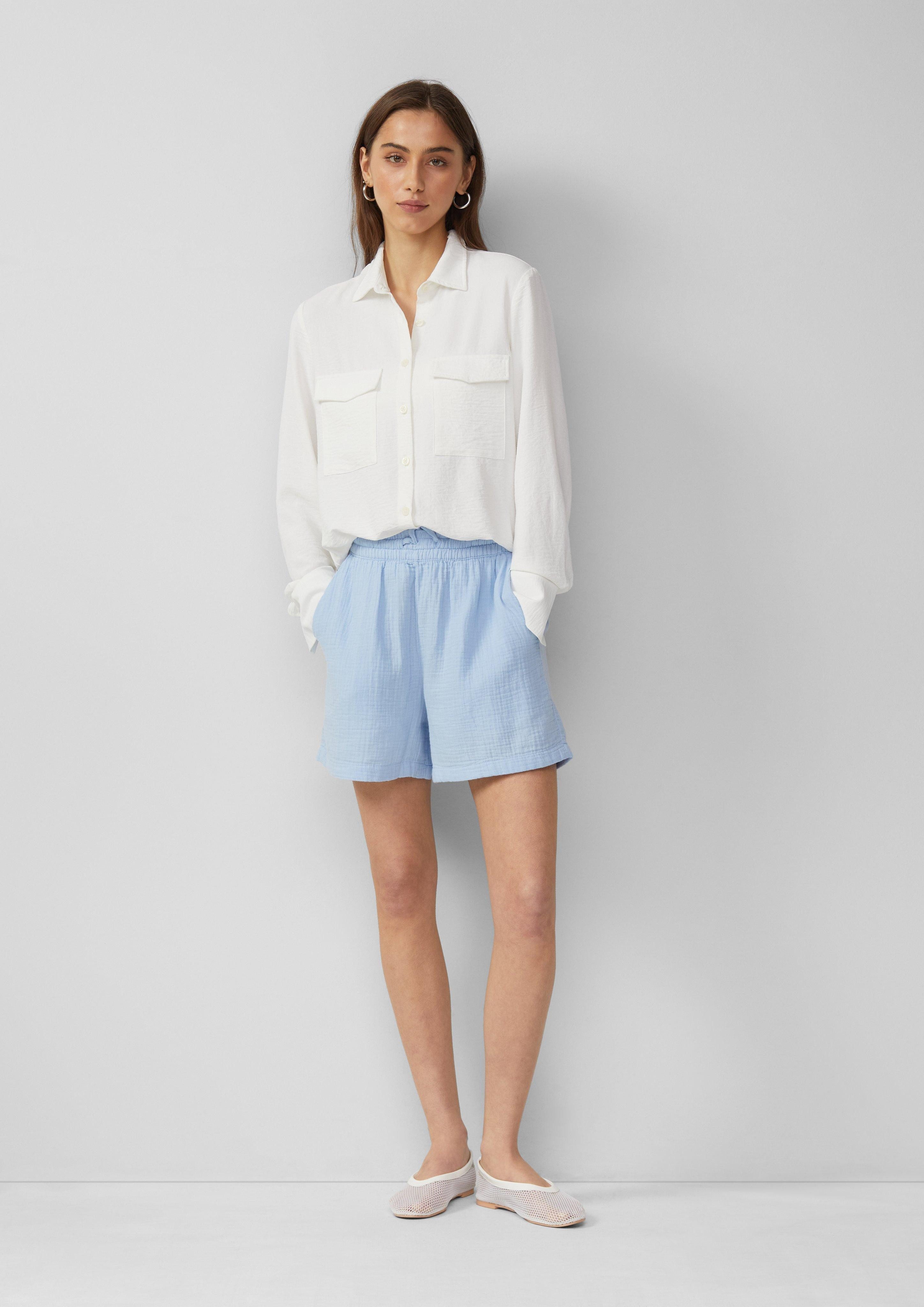 QS Shorts Musselin-Shorts mit Elastikbund günstig online kaufen