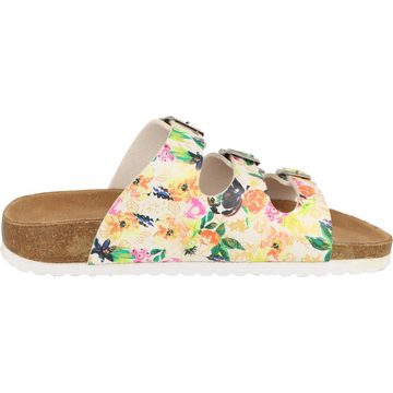SUPERSOFT Damen Schuhe Komfort Sandale Lederfußbett 274-855 White Flower Pantolette