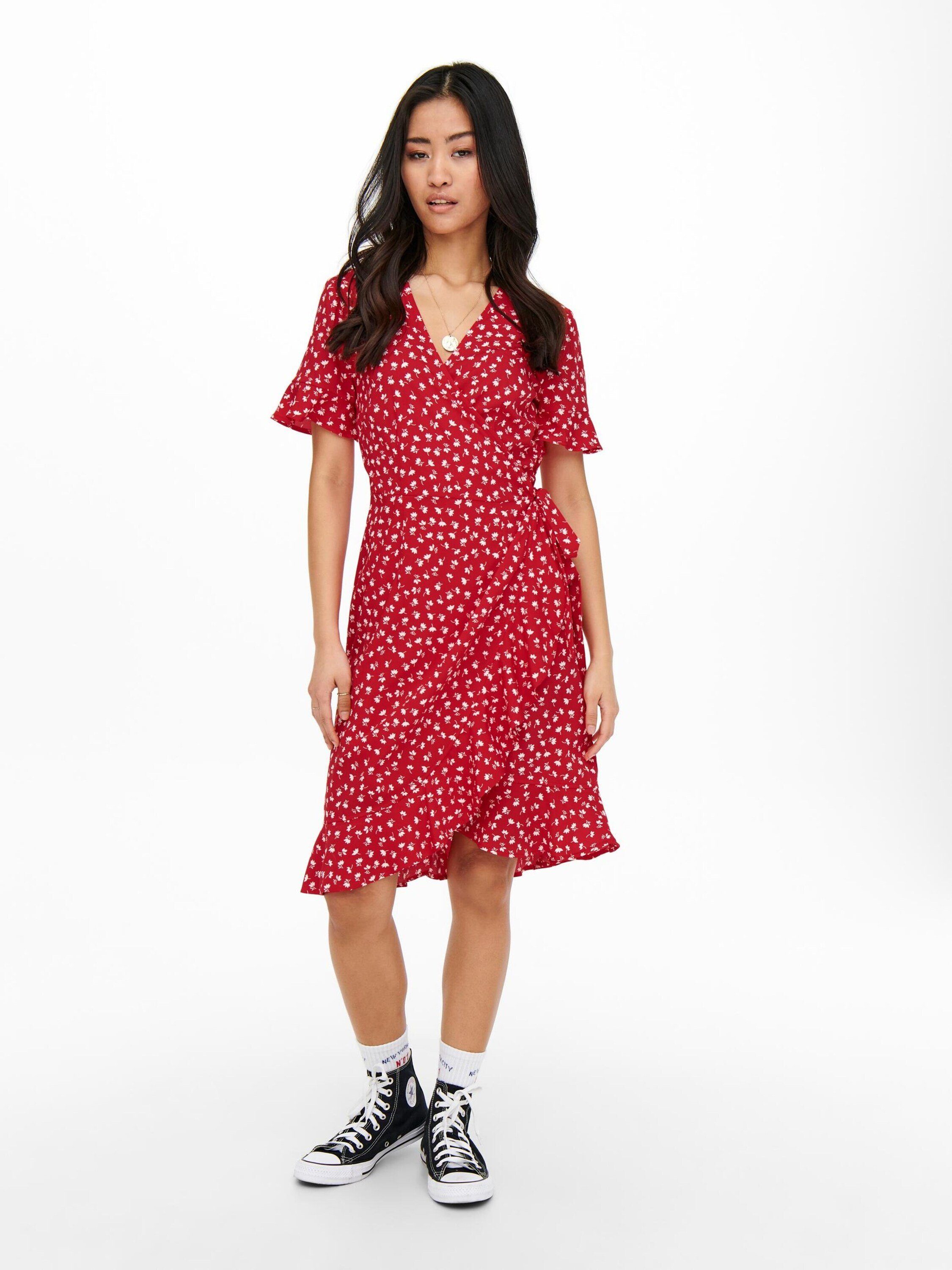 ONLY Sommerkleid Olivia (1-tlg) Wickel-Design