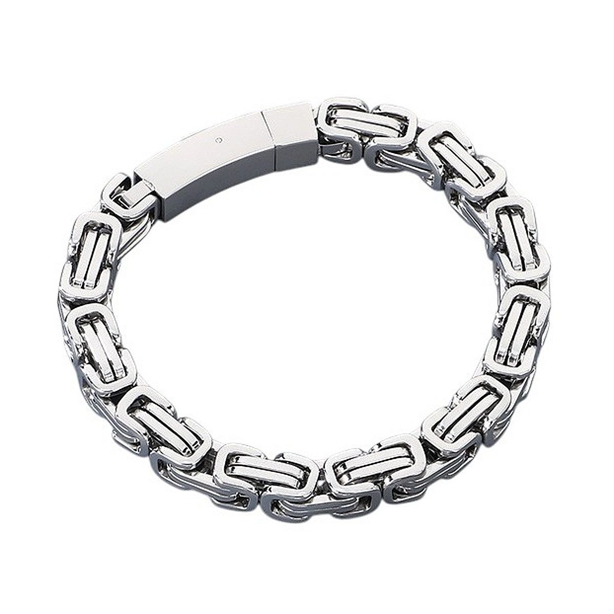 KARMA Armband Herren Edelstahl Silber 21,5 cm Königsarmband (Geschenk für Ihn Hypoallergen wasserfest, Männerarmband modern Schmuck für Männer), Edelstahlarmband Herrenschmuck