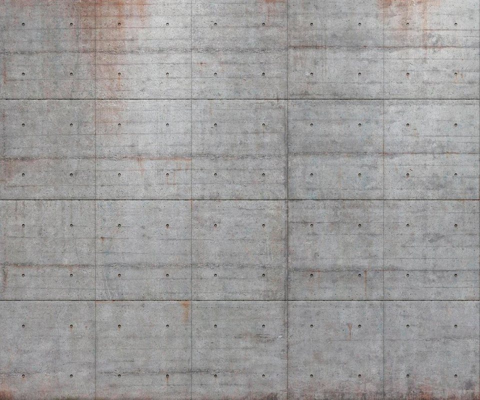 Komar Vliestapete Concrete Blocks, (1 St), 300x250 cm (Breite x Höhe),  Vliestapete, 100 cm Bahnbreite