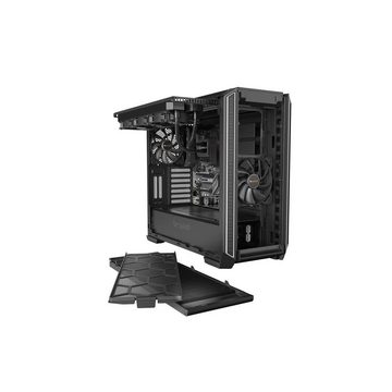 be quiet! PC-Gehäuse Silent Base 601, Window Silver, BGW27, Computergehäuse, Case, 2 vorinstallierte Pure Wings 2 140mm Lüfter, Geräuschreduzierung, leiser Betrieb, kompatibel mit E-ATX ATX M-ATX Mini-ITX, Seitenfenster aus Temperglas, schwarz/silber