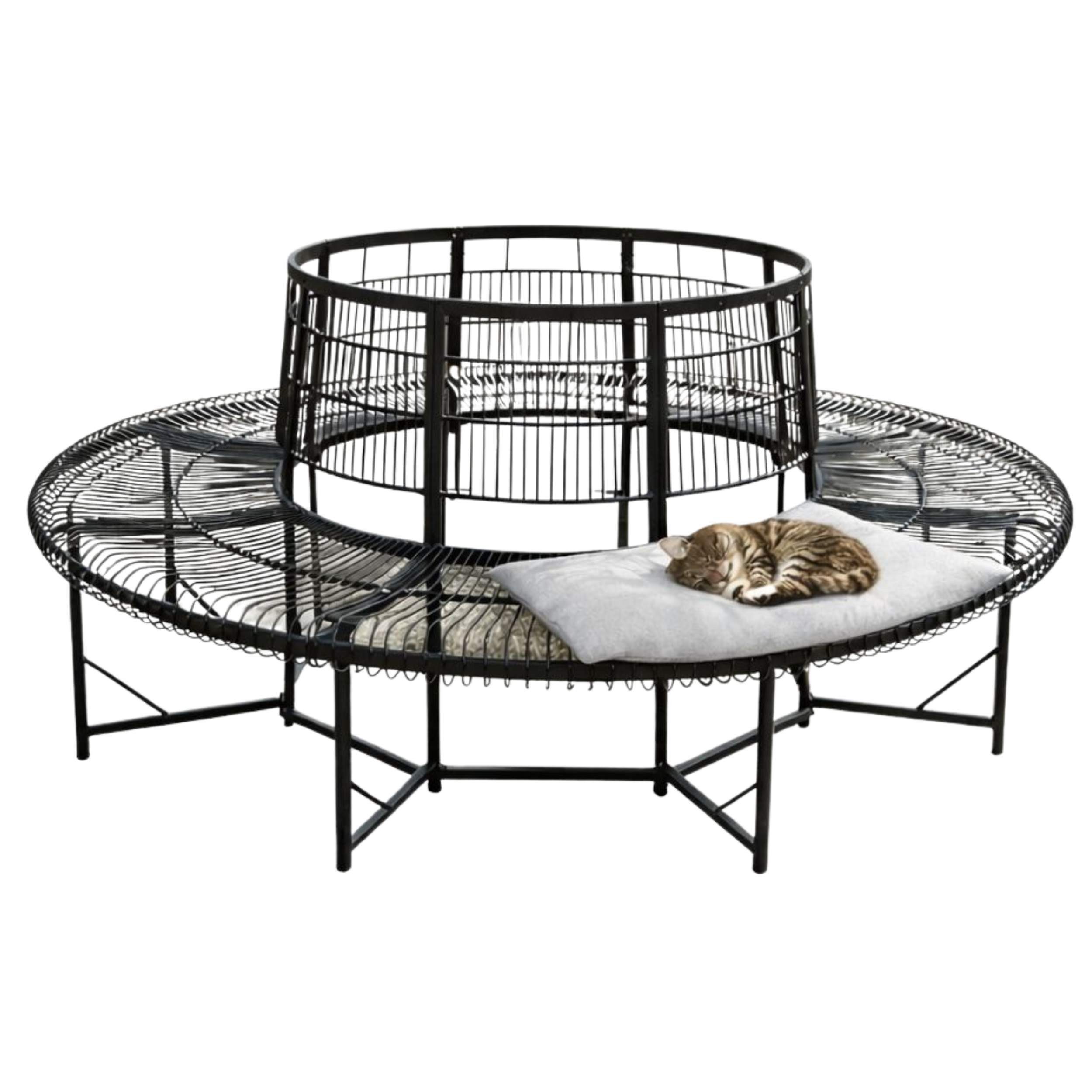 DanDiBo Rundbank Gartenbank Wetterfest Metall D-200cm 96723 Baumbank Sitzbank Parkbank