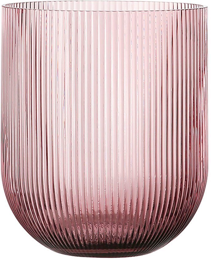 Fink Windlicht SOLARI 19 St), Kerzenhalter aus rose Rillenoptik, Glas, in Höhe cm (1