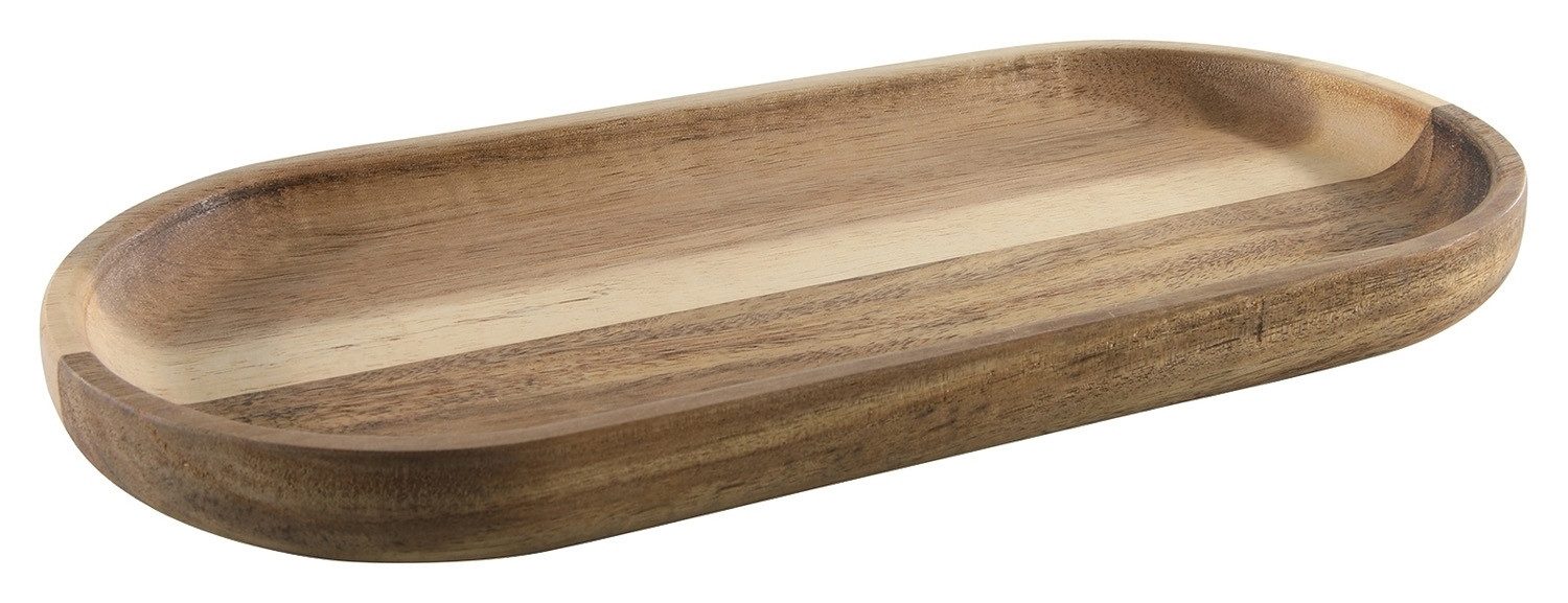 HIT Trading Tablett KAYZE, B 25 x T 12 cm, Braun, Akazienholz, mit einer Höhe von 2 cm