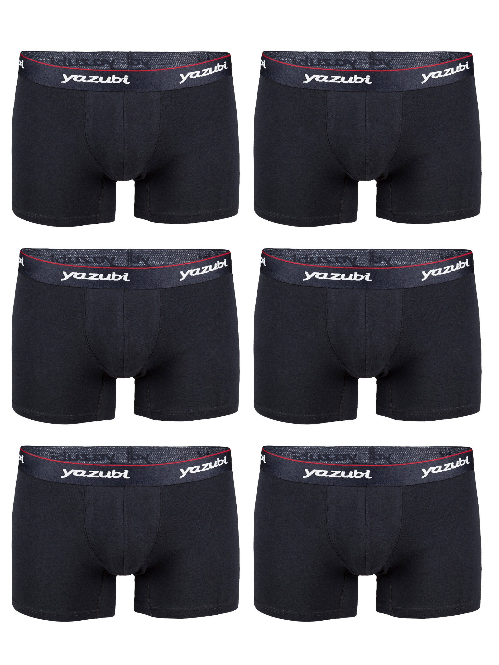 Boxershorts (navy(193922)) long Unterhosen 6er-Pack) 6-Pack im (Spar-Packung, Basic 6-St., - Yazubi Trunks Dunkelblau Baumwoll bequeme Yazubi