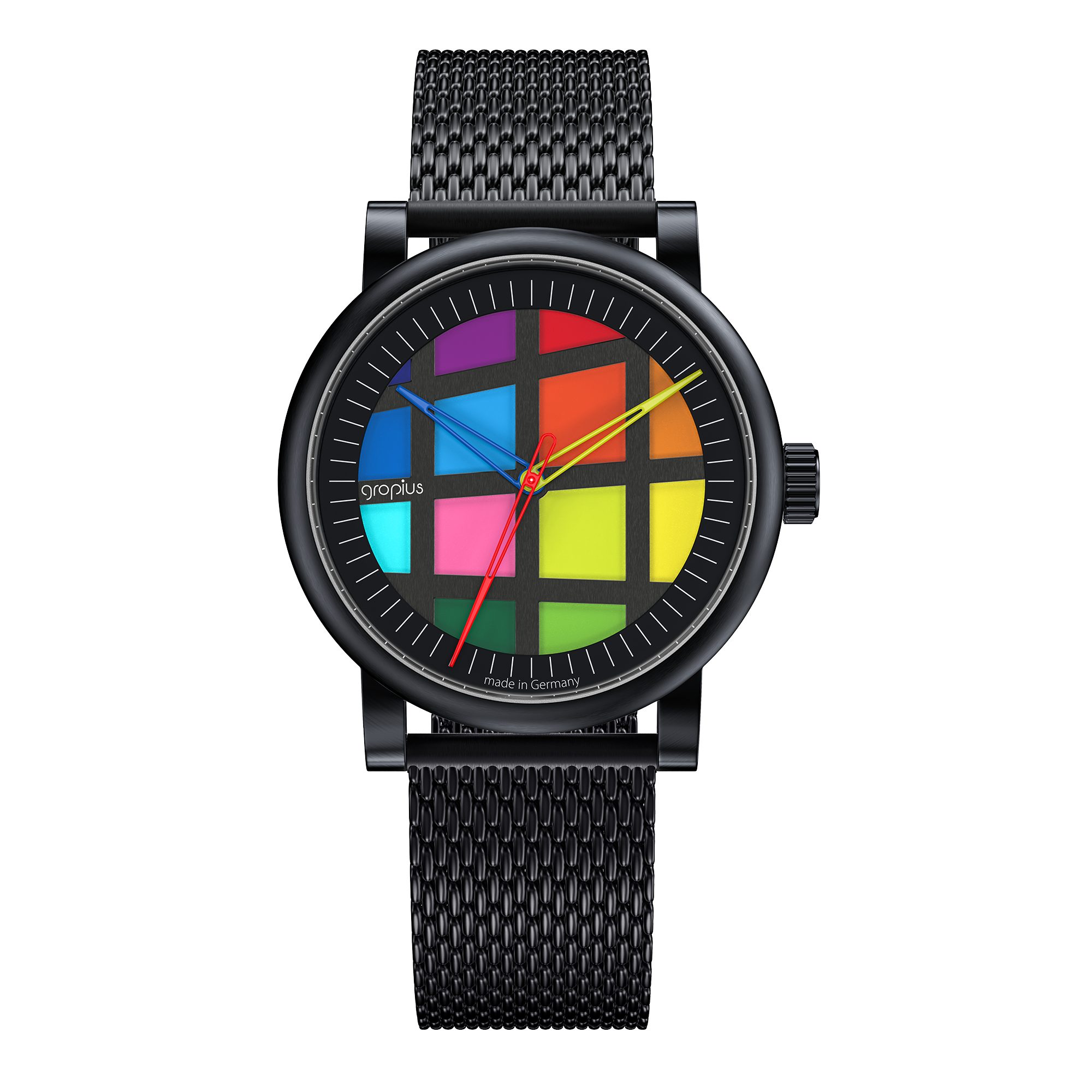 Walter Gropius Automatikuhr Made in Germany, Saphirglas, Atrium Automatik - WGA 801-01M, Designeruhr, Edelstahlband mit Easy-Release System, Edelstahlgehäuse
