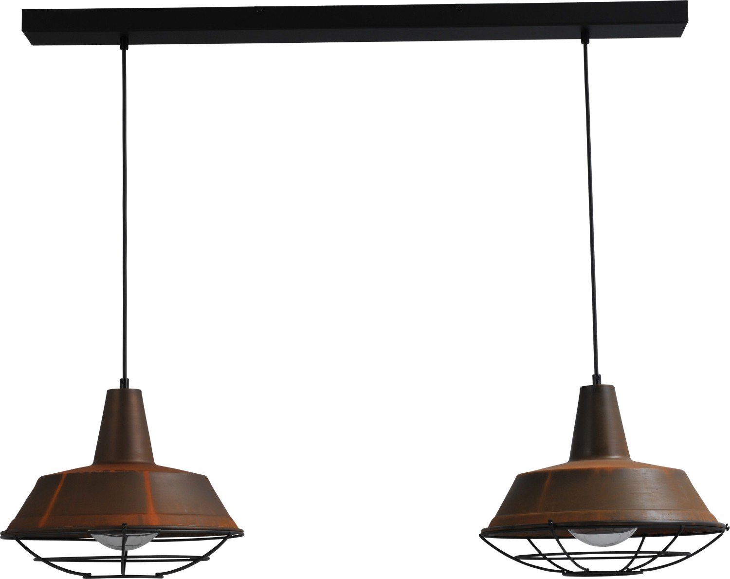 Braun Design Leuchtmittel, Licht-Erlebnisse Schwarz Hängelampe PRATO, in Metall E27 Pendelleuchte Industrie ohne Hängeleuchte