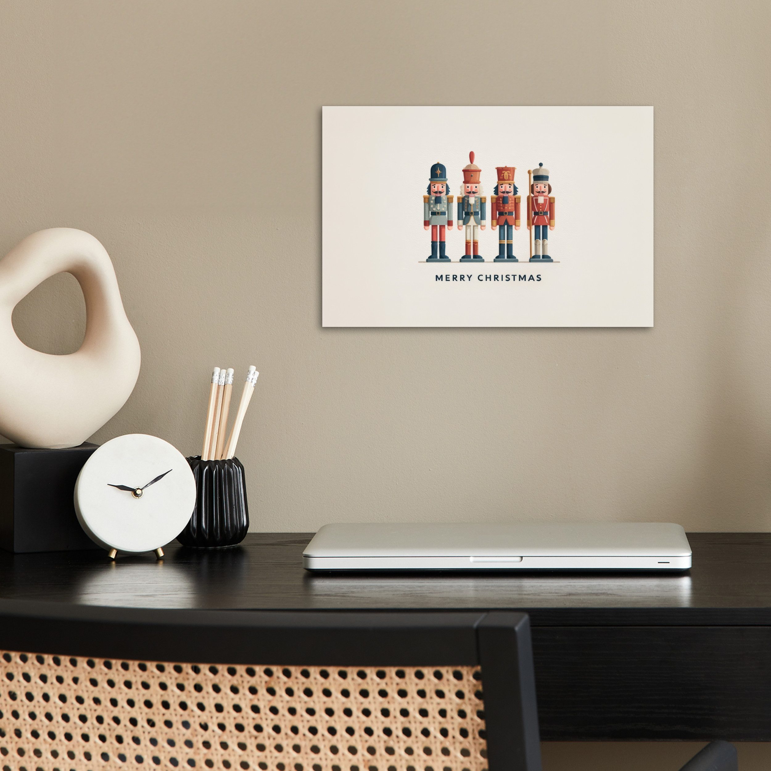 MuchoWow Poster Nussknacker - Minimalistisch - Weihnachten - Beige, (1 St), günstig online kaufen