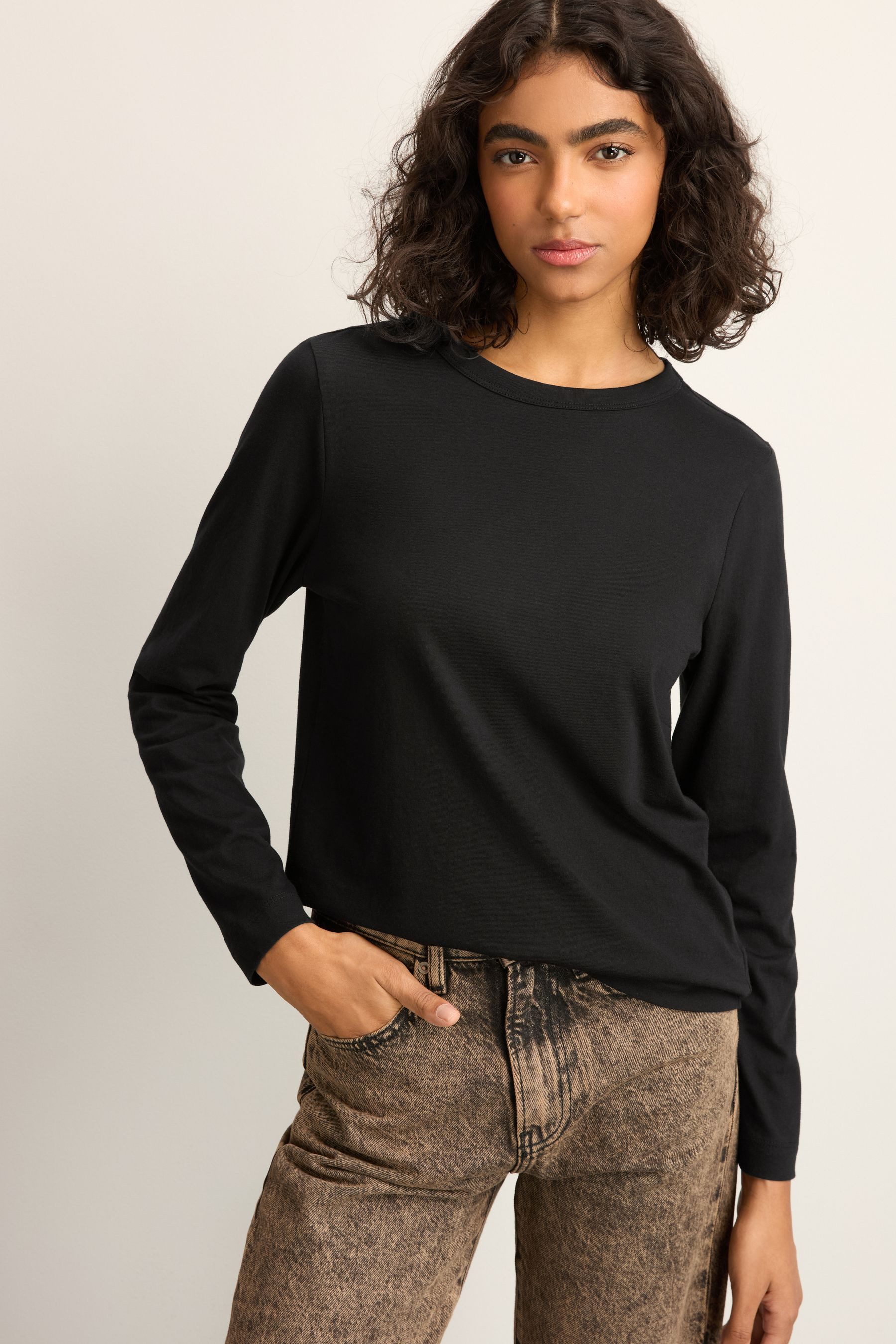 Next Langarmshirt Langarmshirt mit Rundhalsausschnitt und Streifen (1-tlg) – Bild 5 von 5