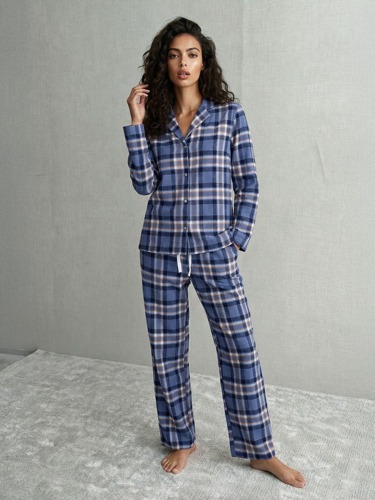 Banii Pyjama Langarm Set Ruby Karo Schlafanzug