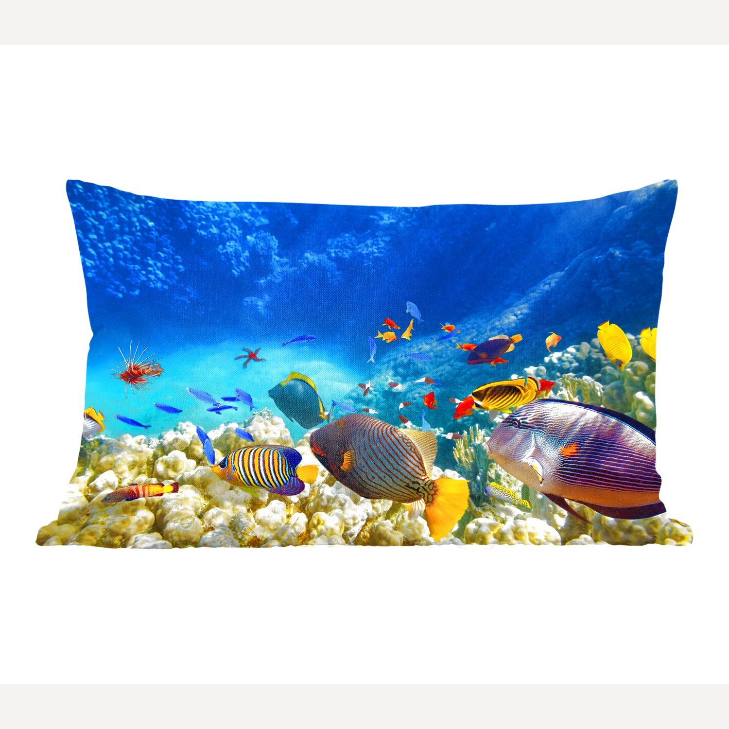 - Korallen Schlafzimmer Wohzimmer Dekokissen Dekoration, Unterwasserwelt, Füllung, Fische MuchoWow - - Zierkissen, mit Dekokissen Meer