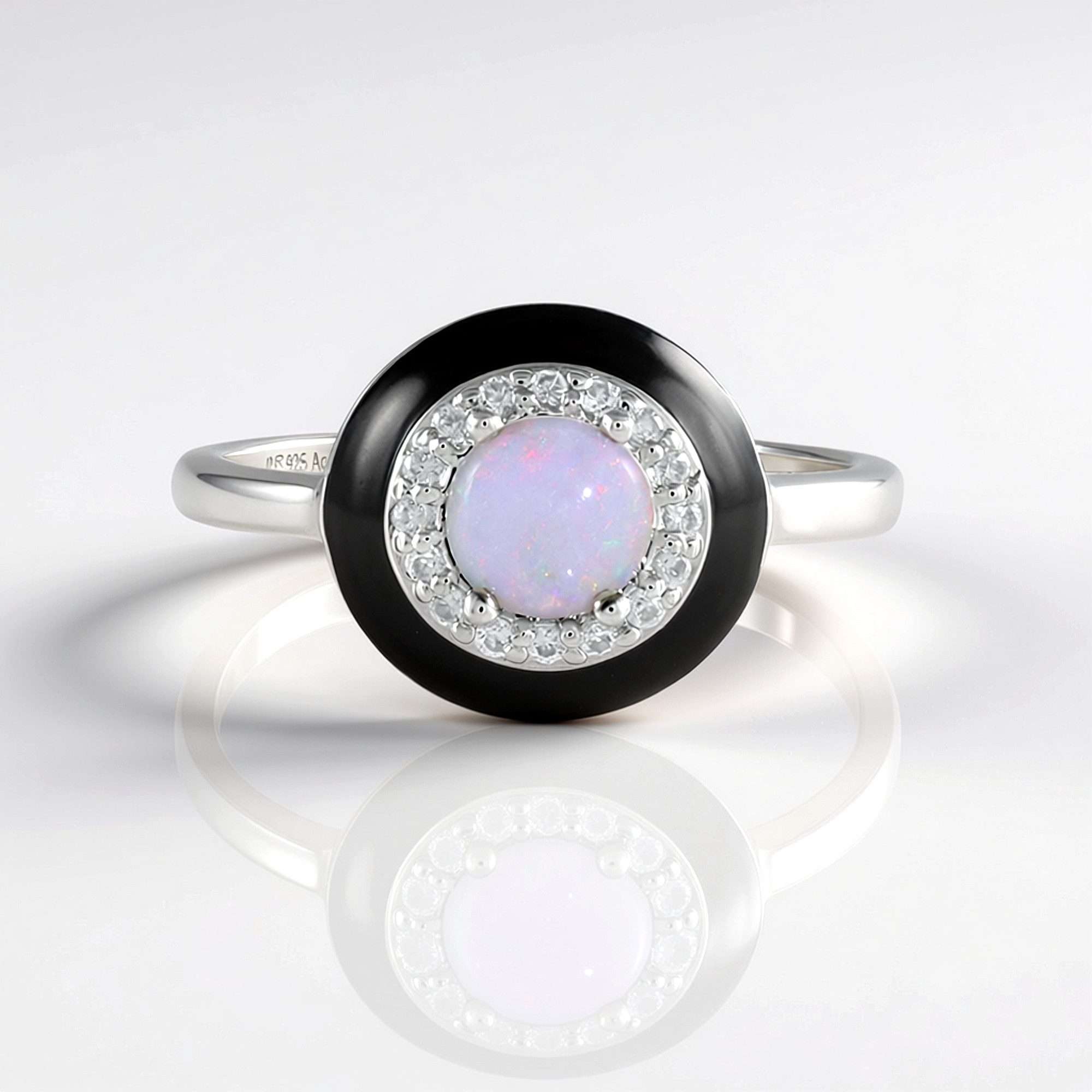Cavill Silberring Australischer Opal Zirkon Sterling Silber Ring (1-tlg)