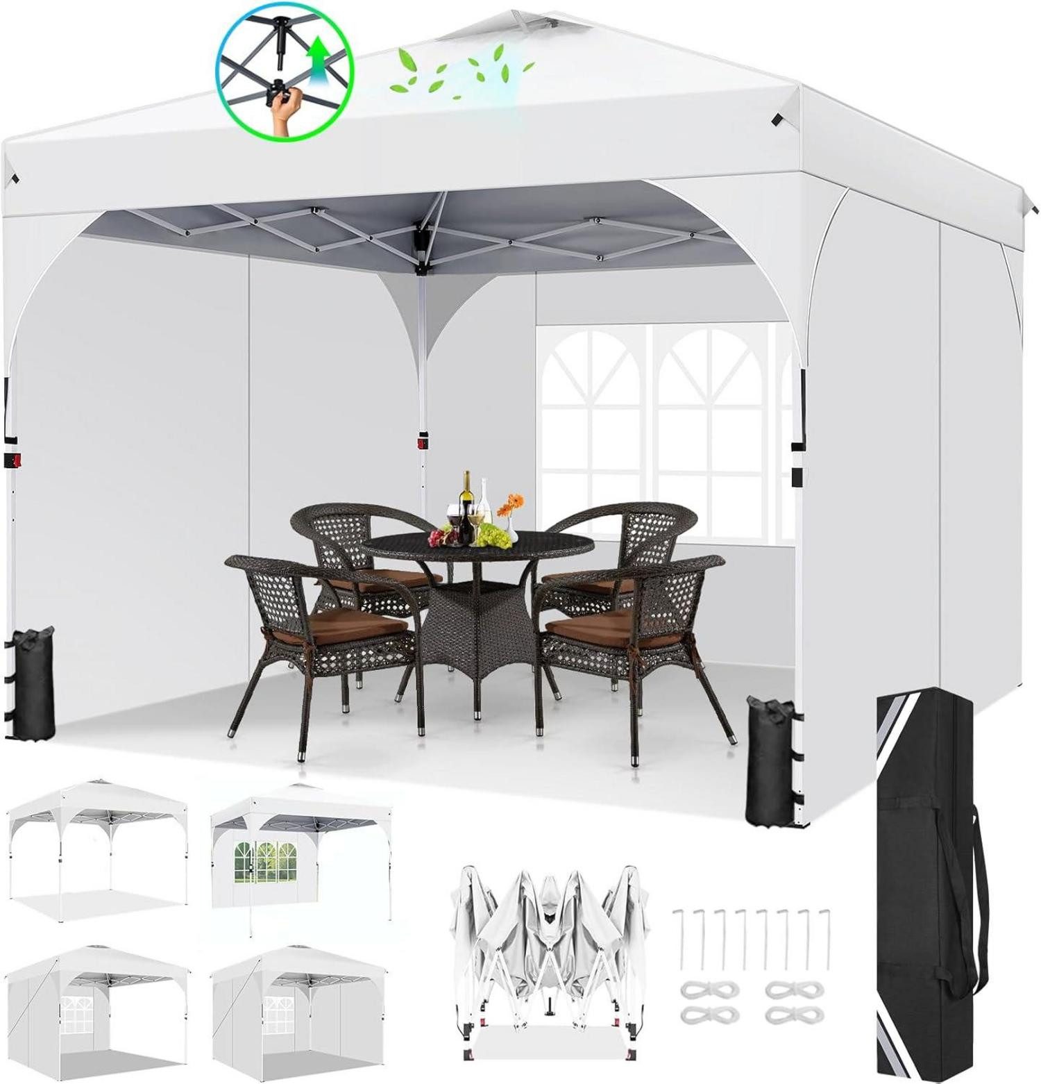 Faltpavillon Pavillon 3x3 Wasserdicht Stabil Winterfest Faltpavillon