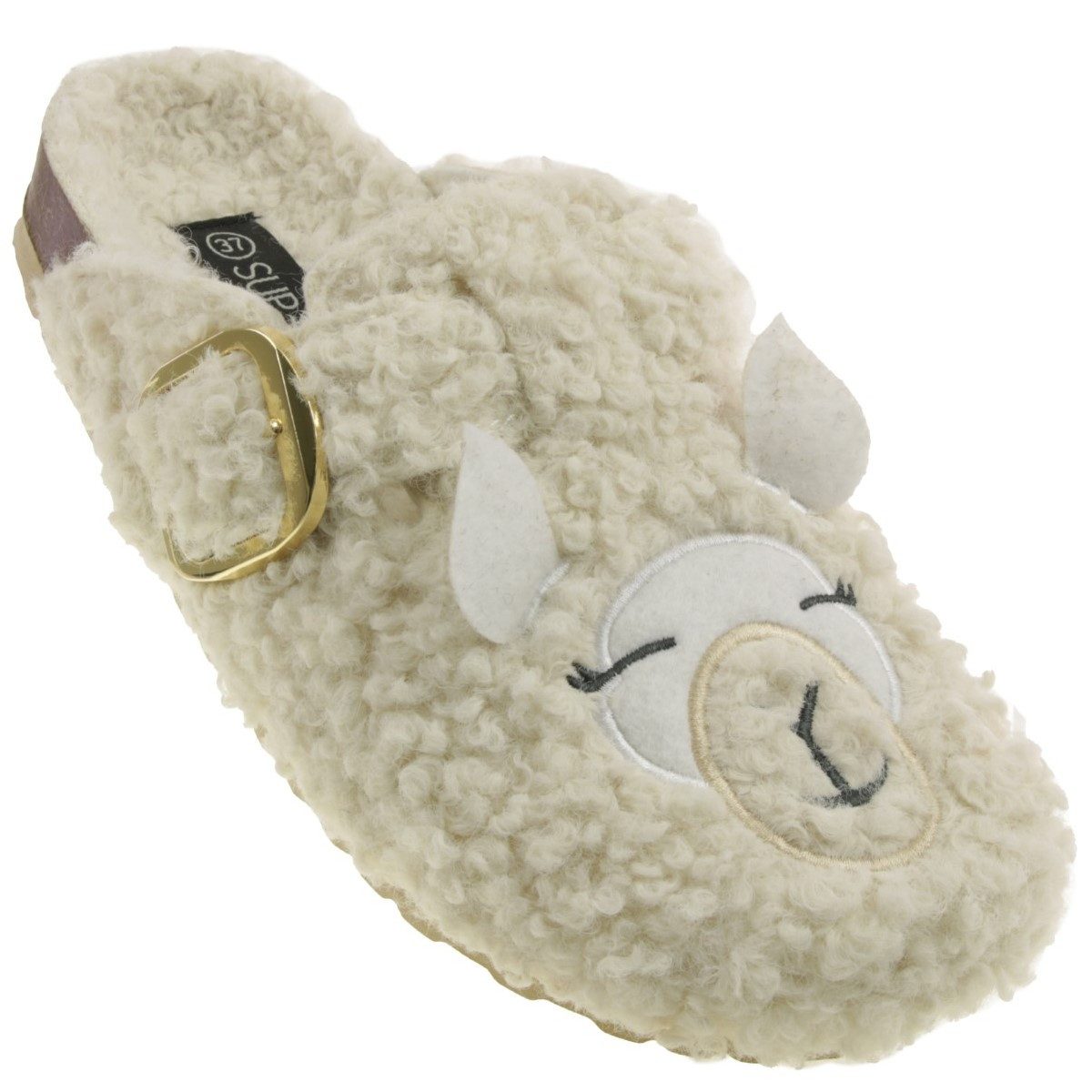 Supersoft Damen Clog süsses Schaf Hausschuh