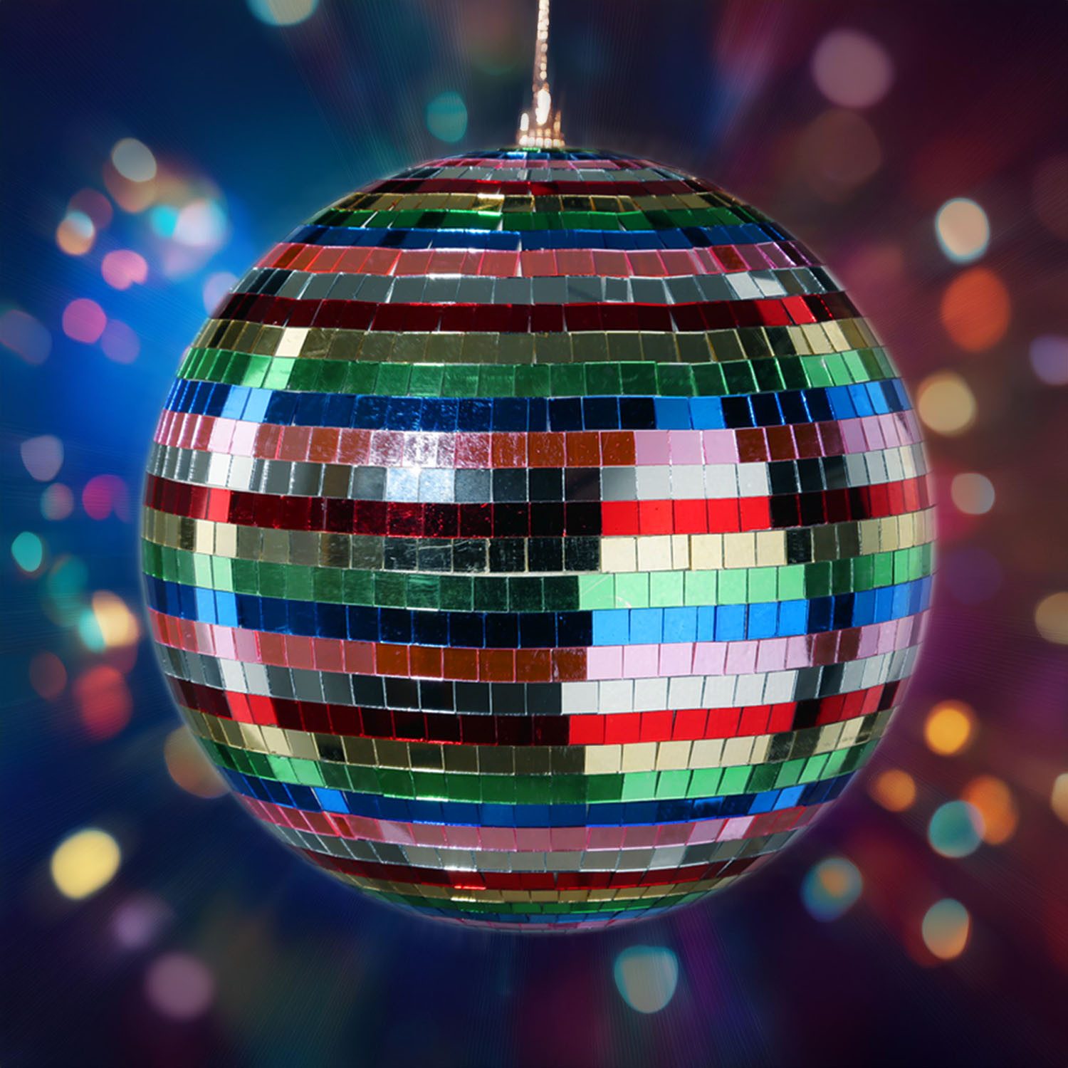 SATISFIRE Discolicht Spiegelkugel 30cm bunt Discokugel Mirrorball Party Disko Deko