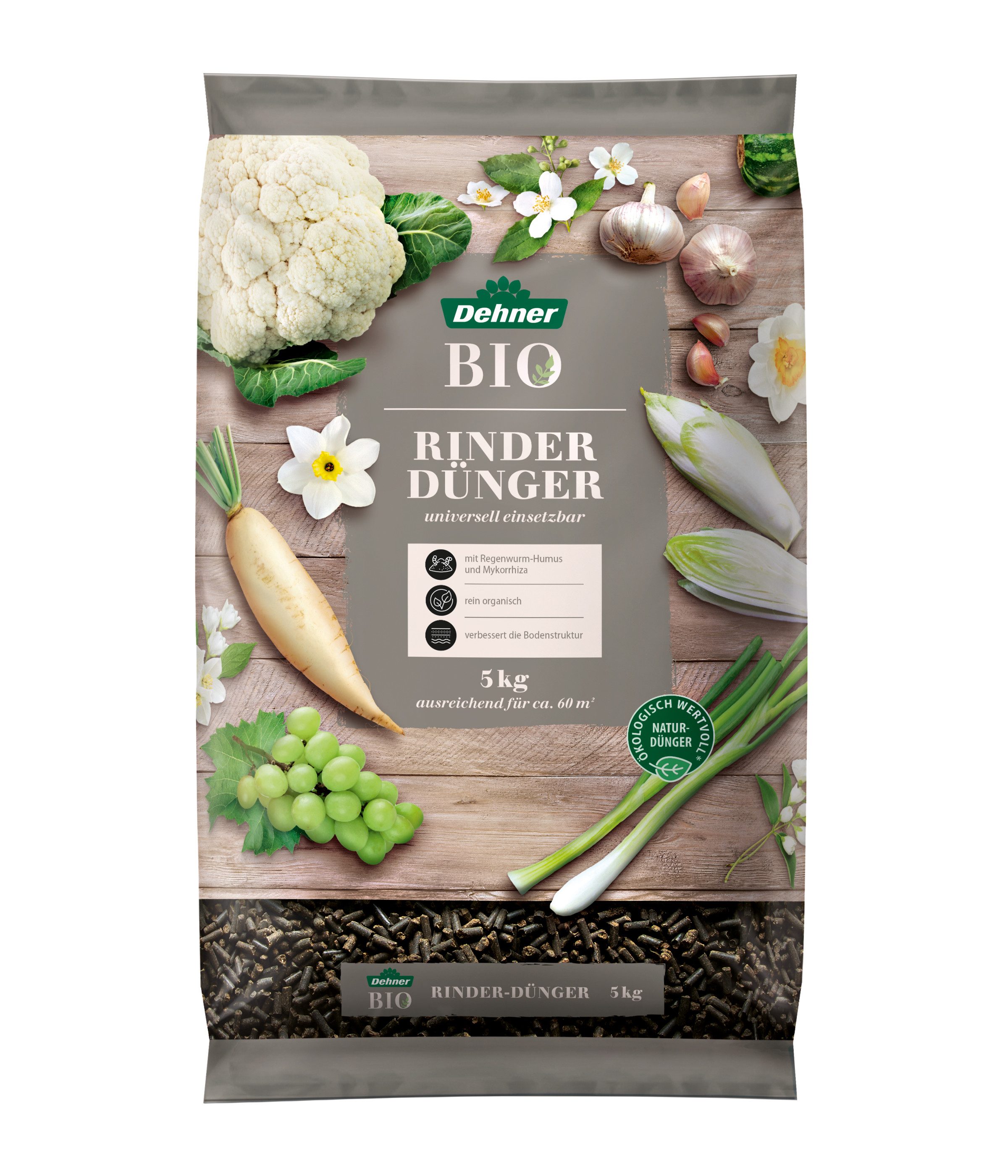 Gartendünger Bio Rinder-Dünger, hochwertiger Naturdünger, 5 kg, für ca 30 qm