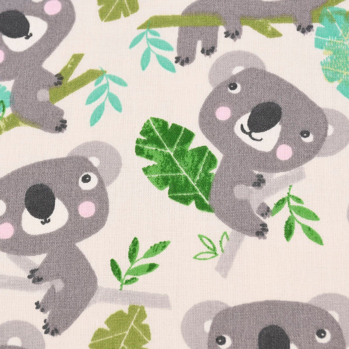 grau SCHÖNER weiß Koala Dekokissen LEBEN. grün LEBEN. 50x50cm Eukalyptus Kissenhülle SCHÖNER