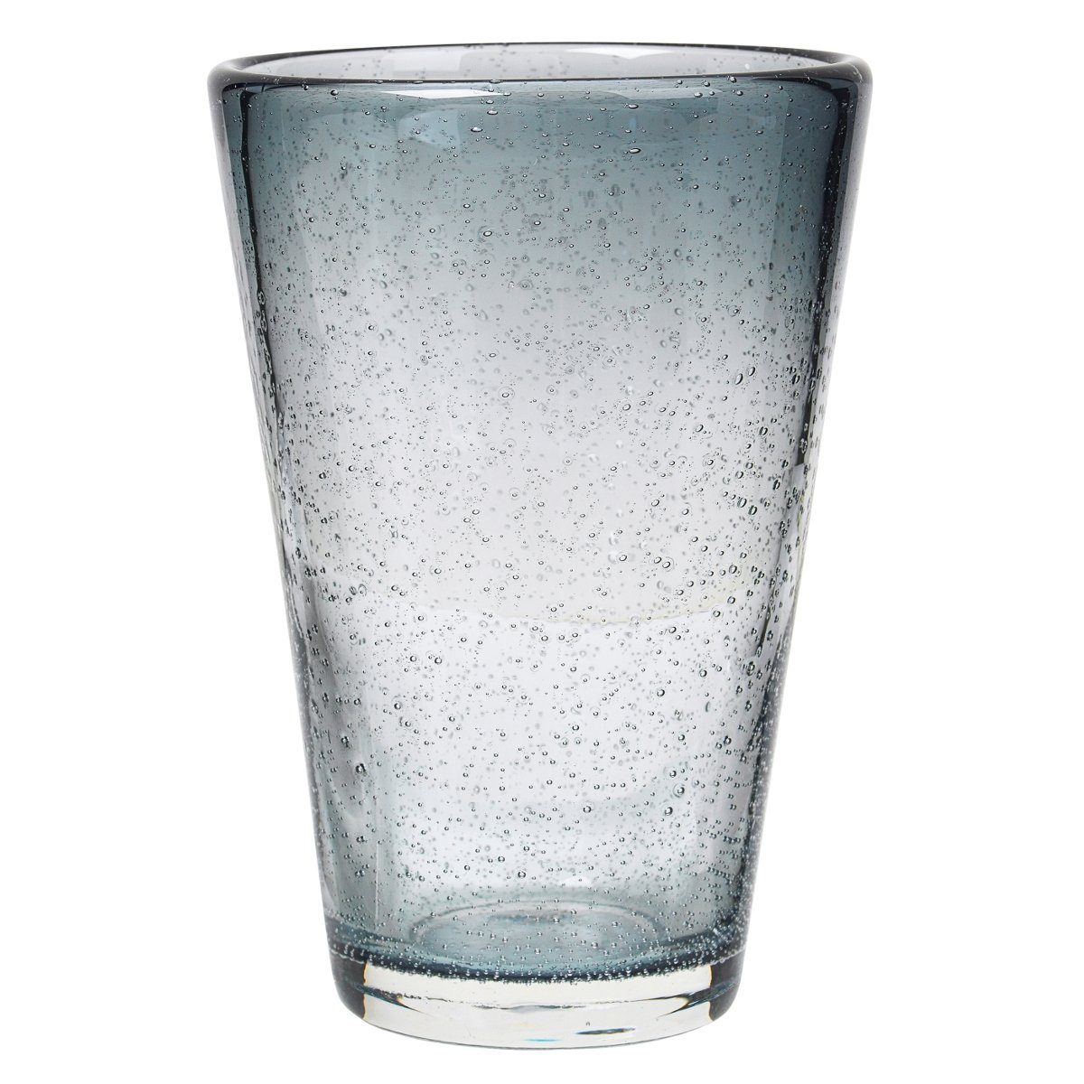 Broste Copenhagen Glas Trinkglas gross BUBBLE grau 0,4 l, Mundgeblasenes Glas mit Blasen, Bubble Glas tall