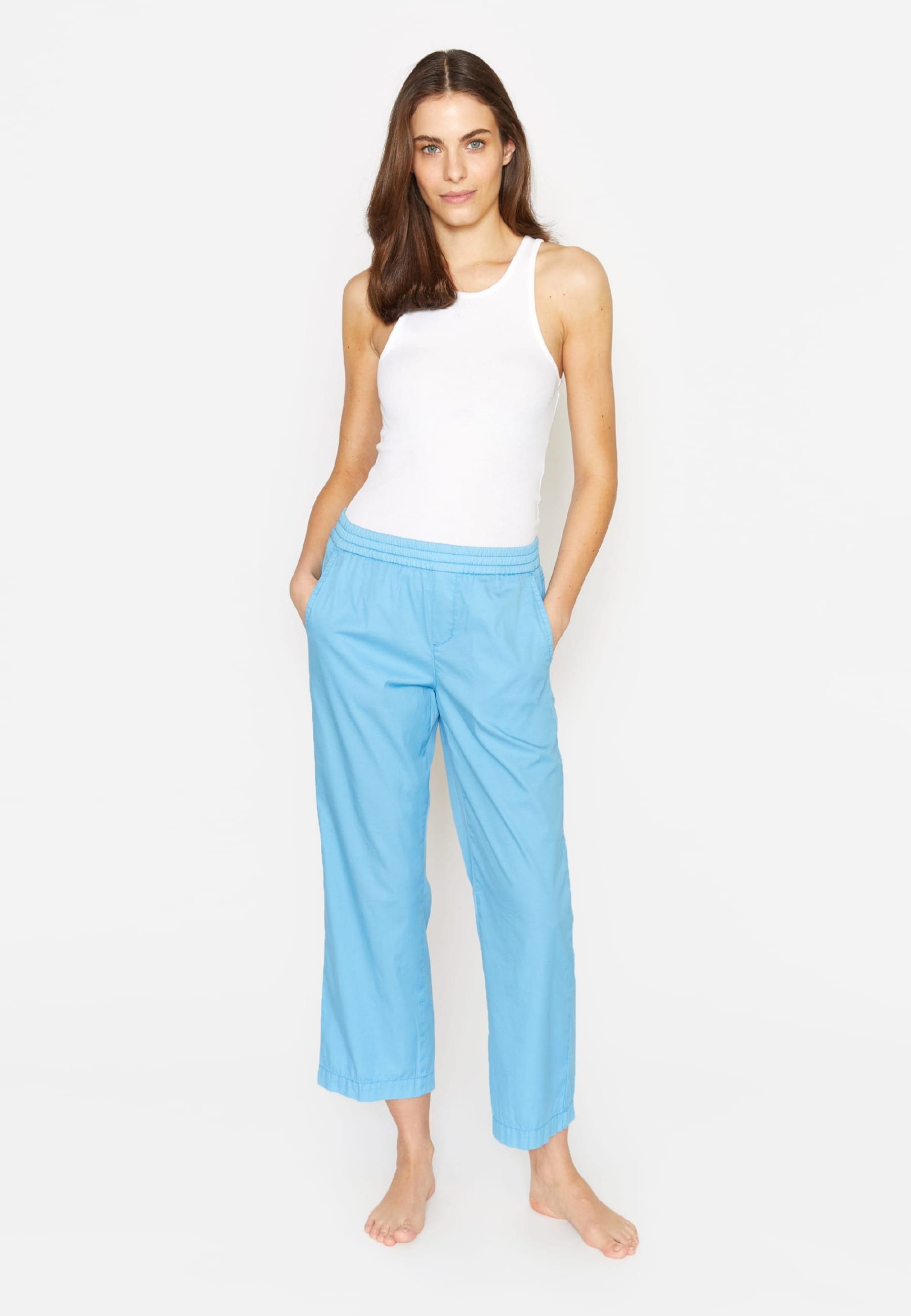 Label-Applikationen Stretch-Jeans blau Stretch-Bund Linn Hose mit ANGELS mit Jump