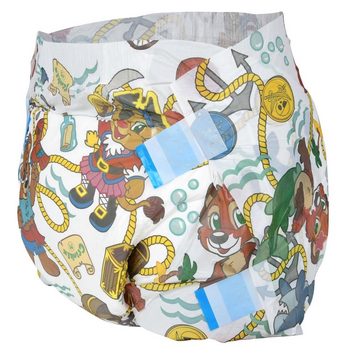 Crinklz Windeln Crinklz Buccaneer - M (75-110 cm) (15-St., Windeln mit Folie und Seefahrer Motiven)