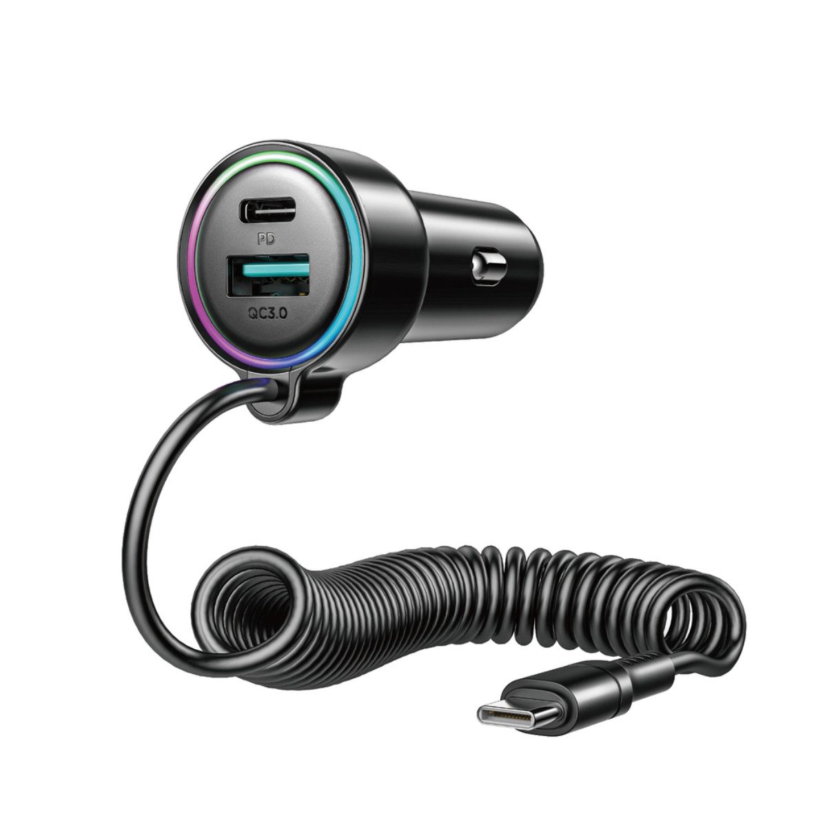 JOYROOM JR-CL07 KFZ-Netzteil (72W 3in1 Autolader mit 1,6 m USB-C Kabel und PD QC PPS)