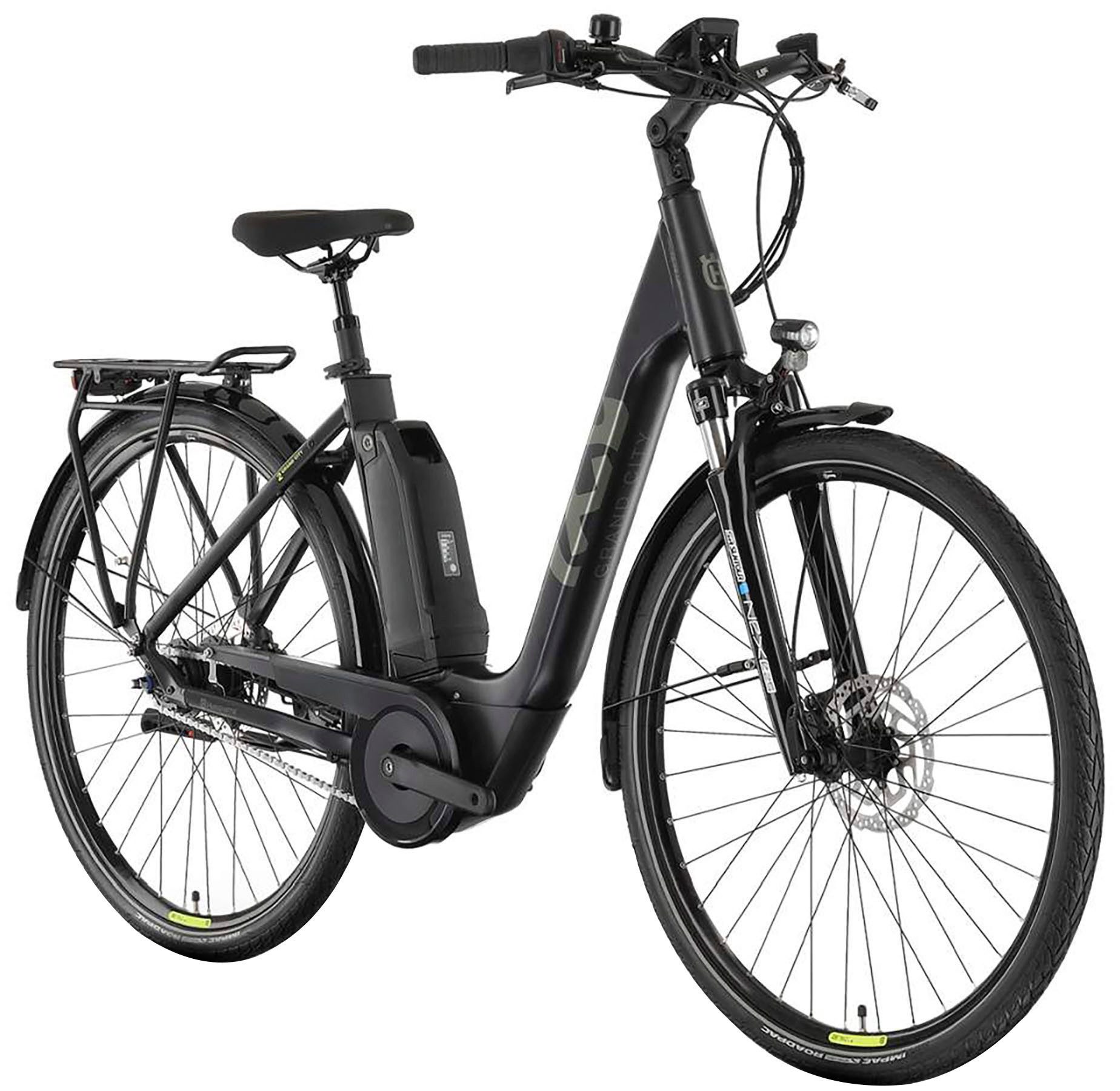 Husqvarna E-BICYCLES E-Bike Cityrad E-Citybike Grand City Y2, 9 Gang Tektro RD-T350 Schaltwerk, Kettenschaltung, Mittelmotor, 500 Wh, (28 Zoll, Yamaha Motor, Scheibenbremsen, mit Straßenzulassung), Pedelec, Elektrofahrrad für Herren u. Damen, tiefer Einstieg