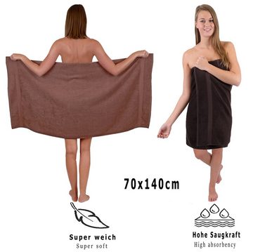 Betz Handtuch Set 10-tlg. Handtuch-Set Premium, 100% Baumwolle, (Set, 10-tlg), Farbe Dunkelbraun und Nussbraun