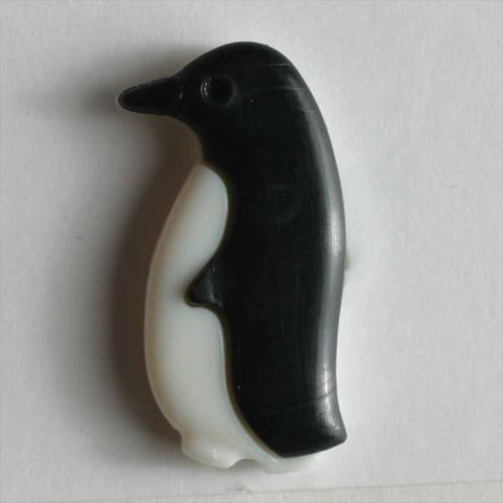 H-Erzmade Kreativset Kinderknopf Knopf mit Öse Pinguin 18mm schwarz