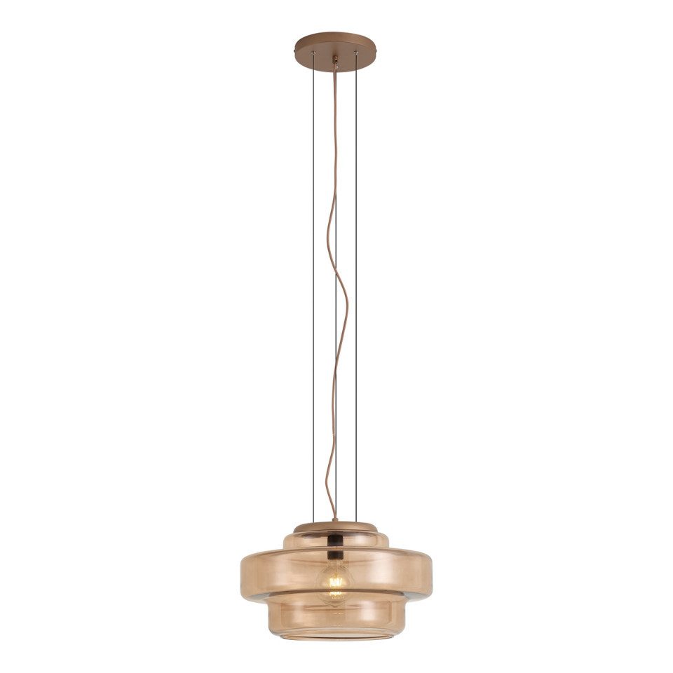 Qazqa Pendelleuchte Barb, ohne Leuchtmittel, Warmweiß, QAZQA Hängeleuchte, e27, Bronze, Stahl, Retro