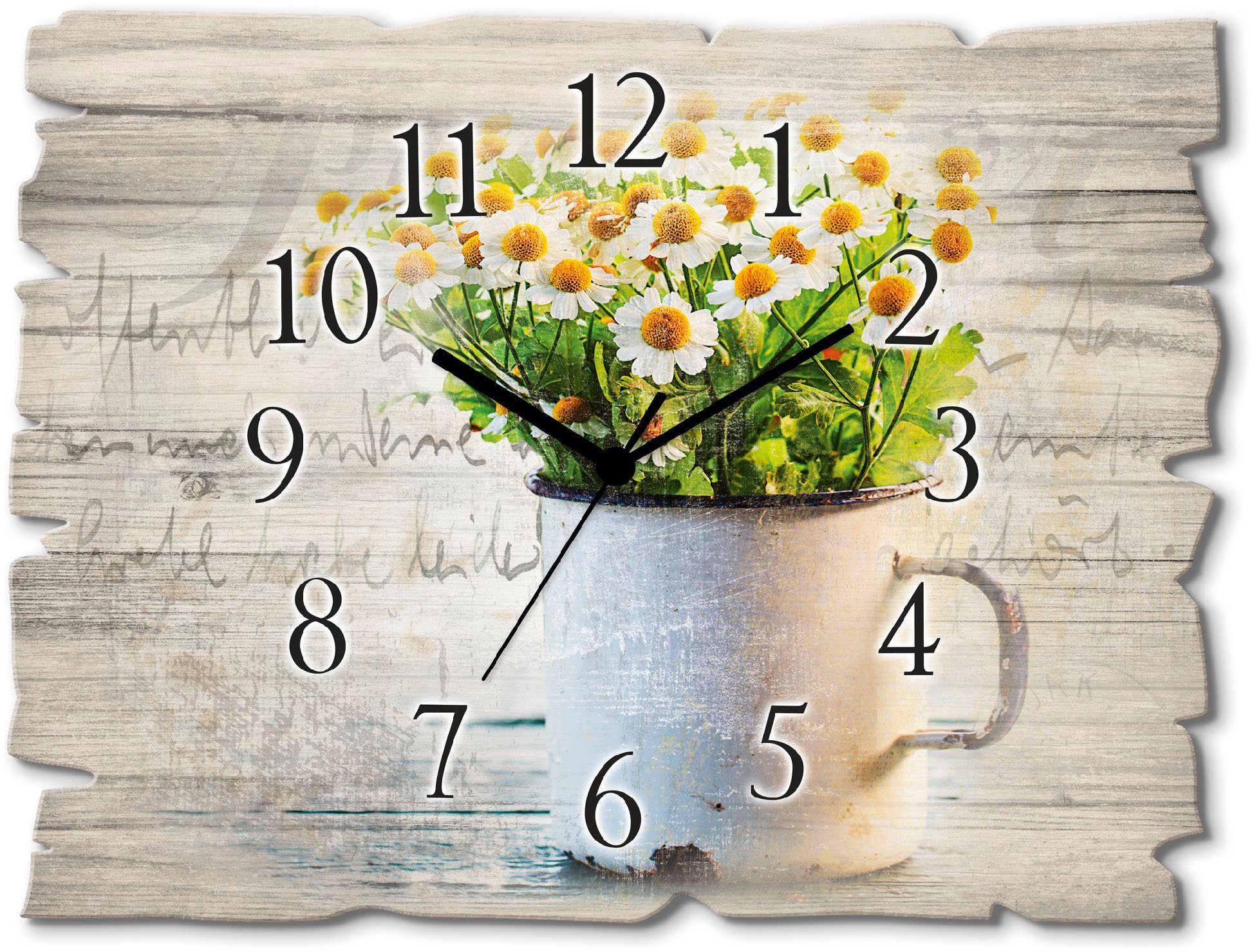 Artland Wanduhr Frühlingsgarten mit Gänseblümchen (wahlweise günstig online kaufen
